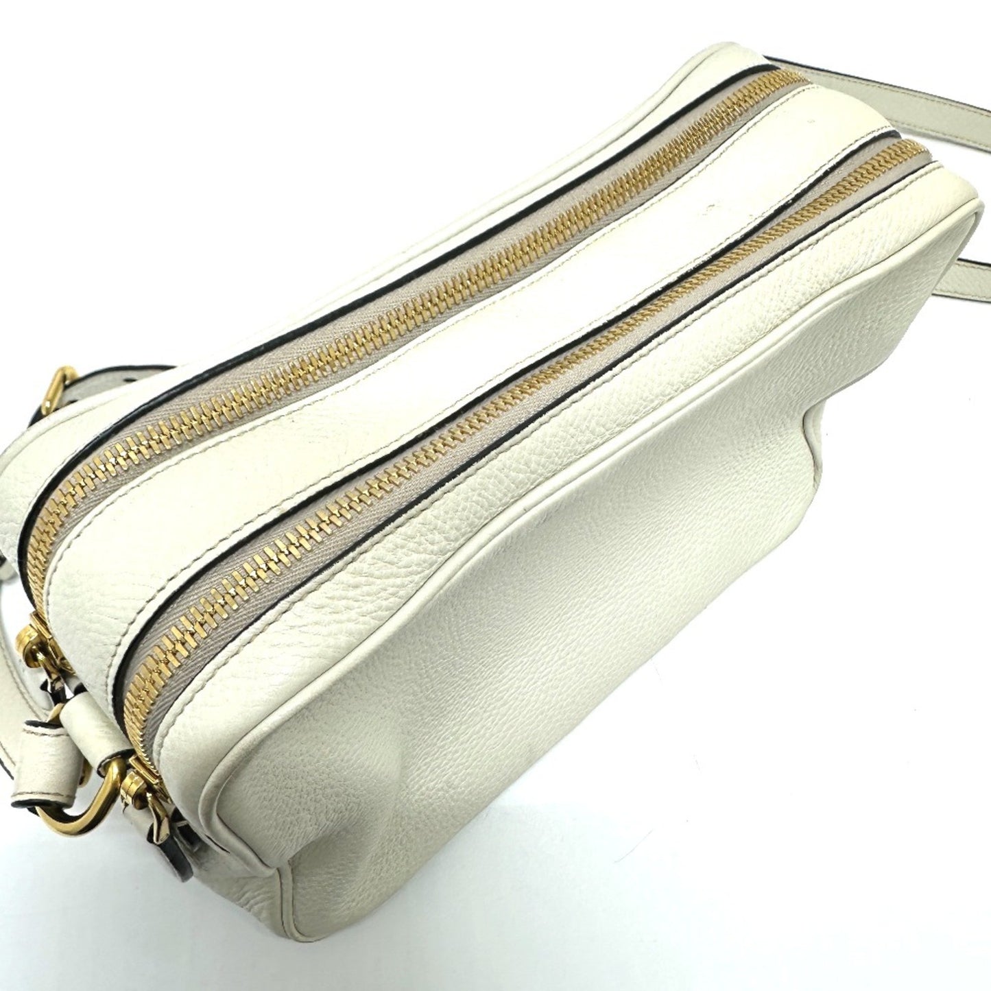 Prada Saffiano, White, Leather, shoulder