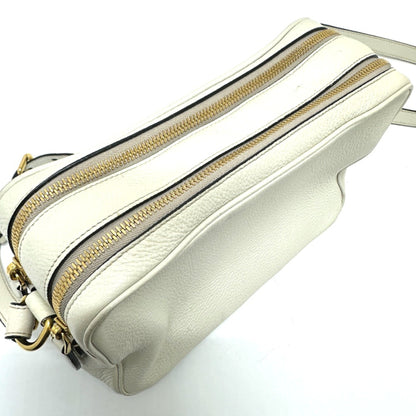 Prada Saffiano, White, Leather, shoulder