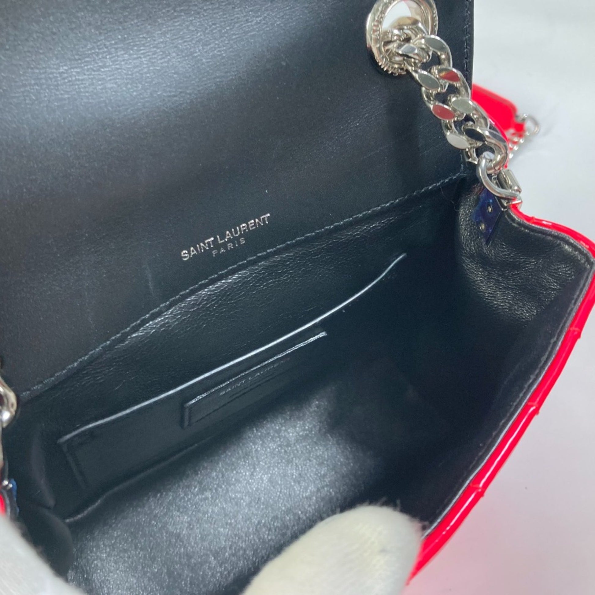 Saint Laurent Vicky, Pink, Leather, clutch