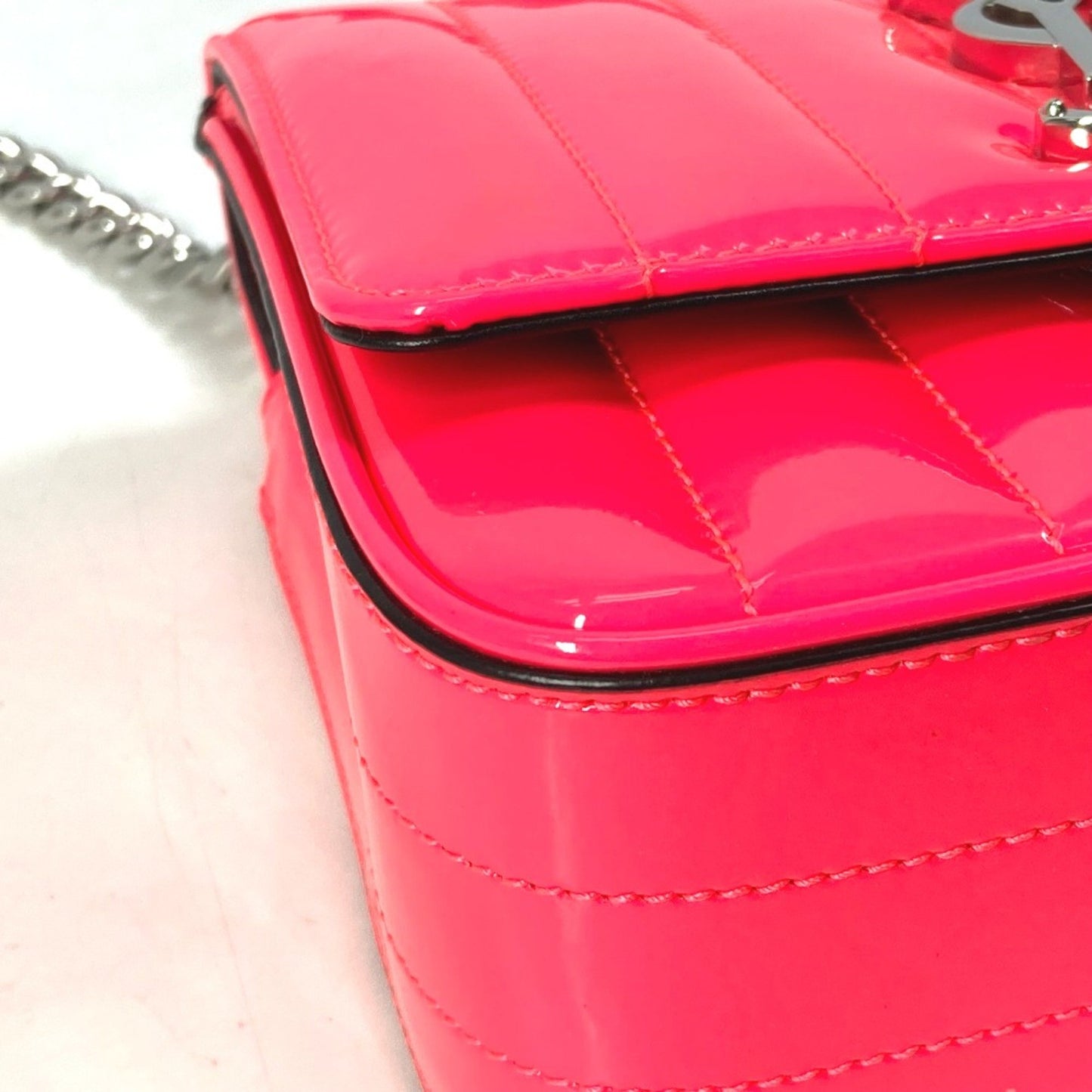Saint Laurent Vicky, Pink, Leather, clutch