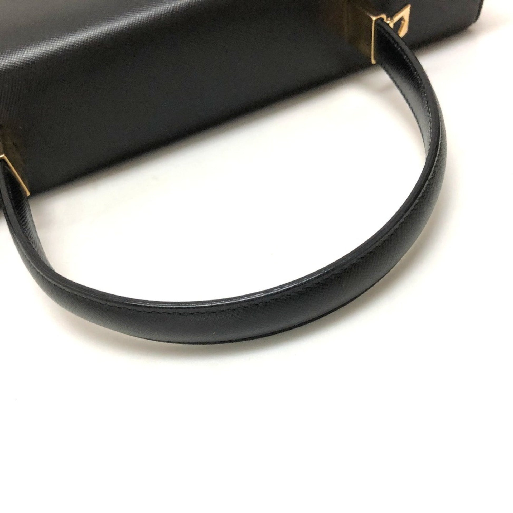 Salvatore Ferragamo Gancini, Black, Leather, handbag