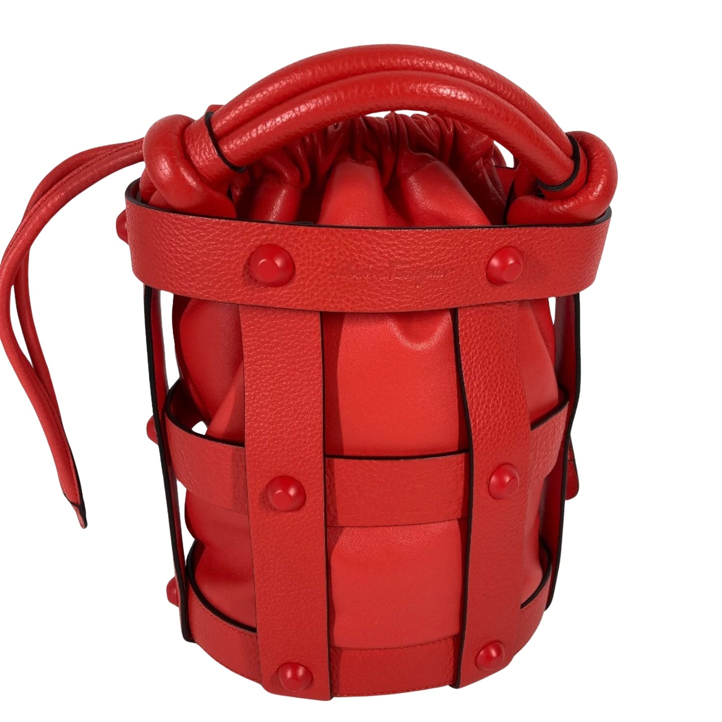 Salvatore Ferragamo, Red, Leather, shoulder