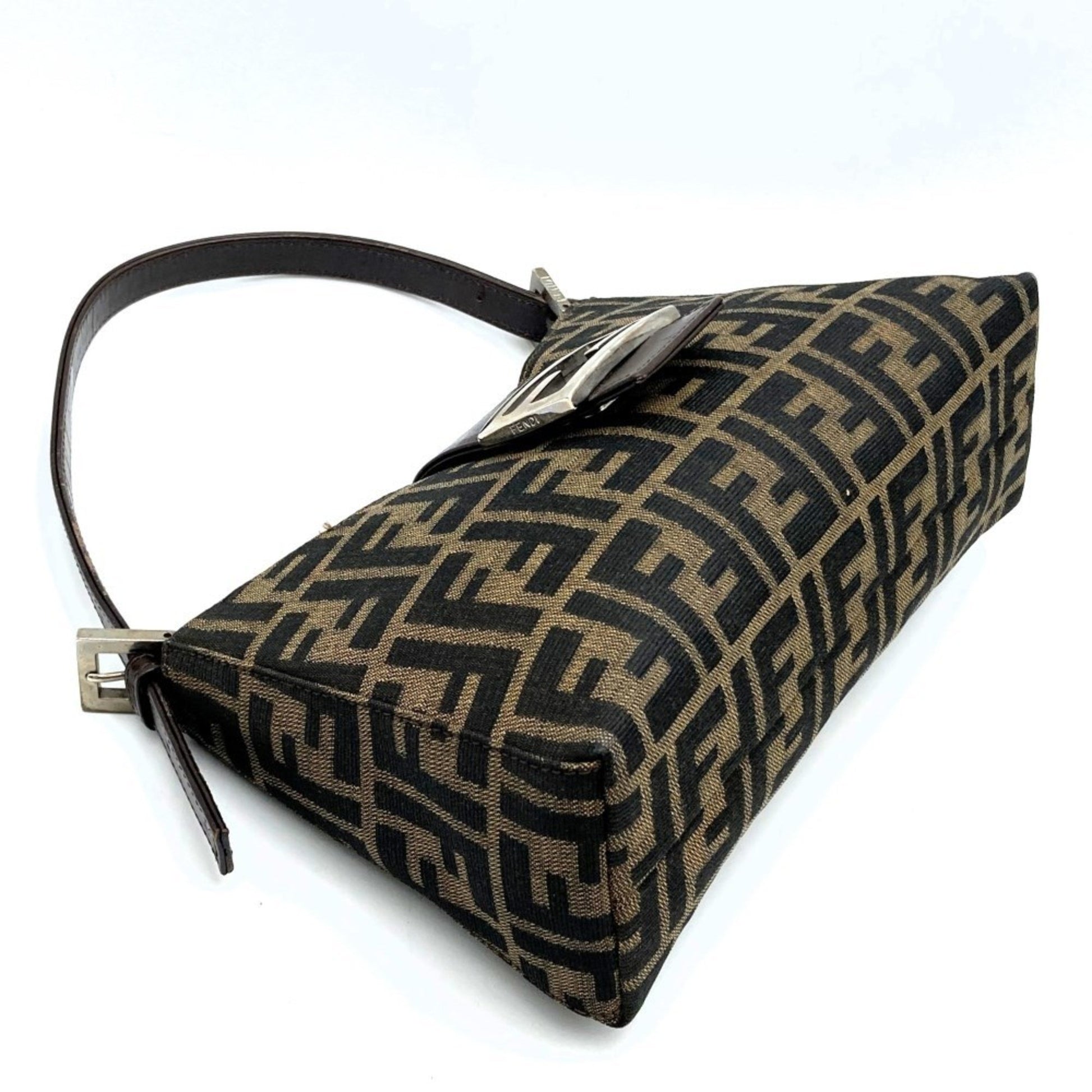 Fendi Zucca, Brown, Canvas, handbag