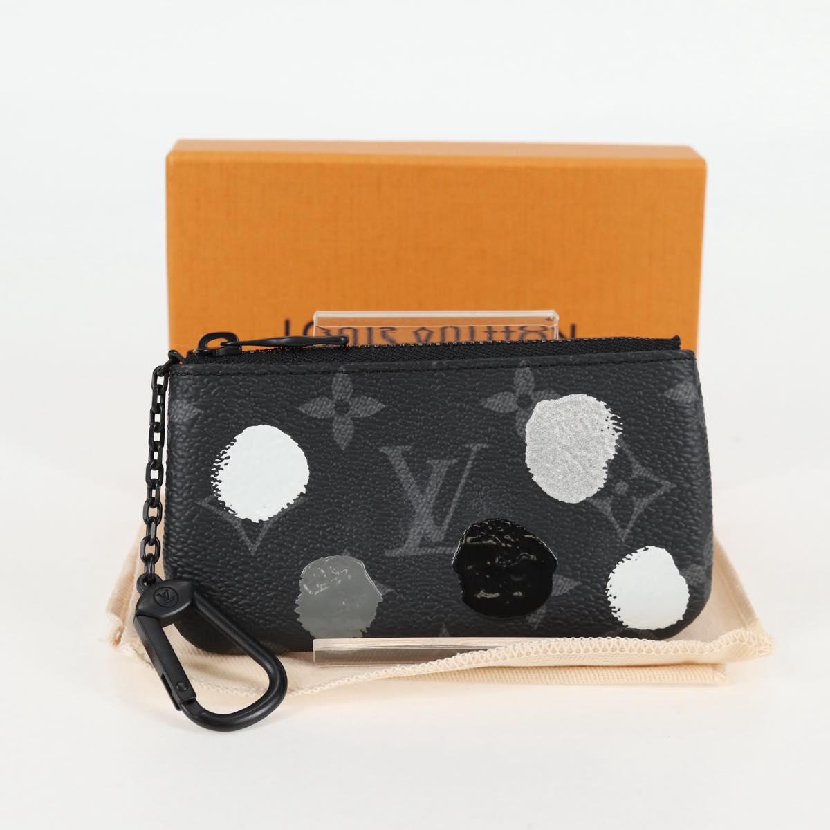 Louis Vuitton Pochette Clés, Black, Canvas, wallet