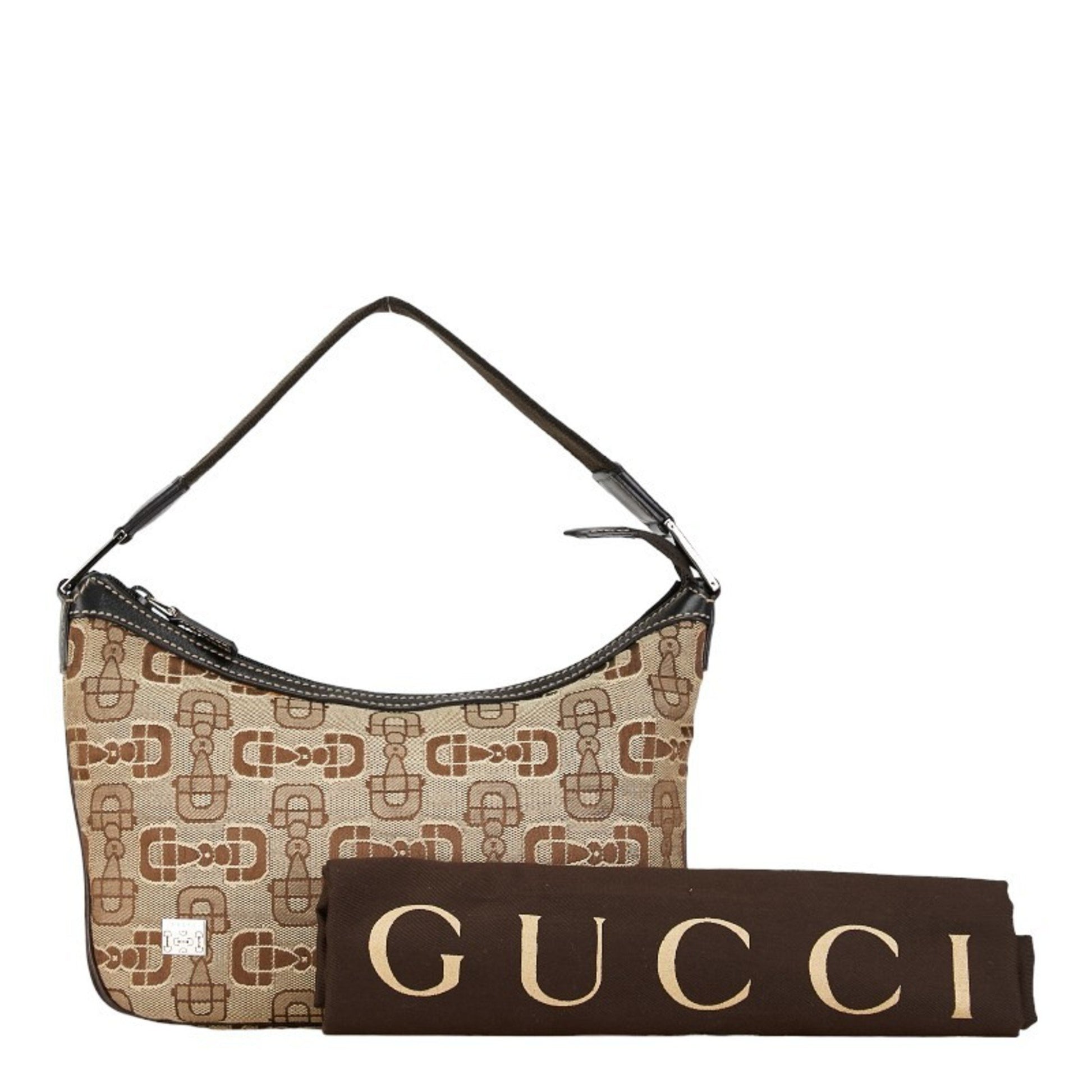 Gucci Horsebit, Brown, Canvas, handbag