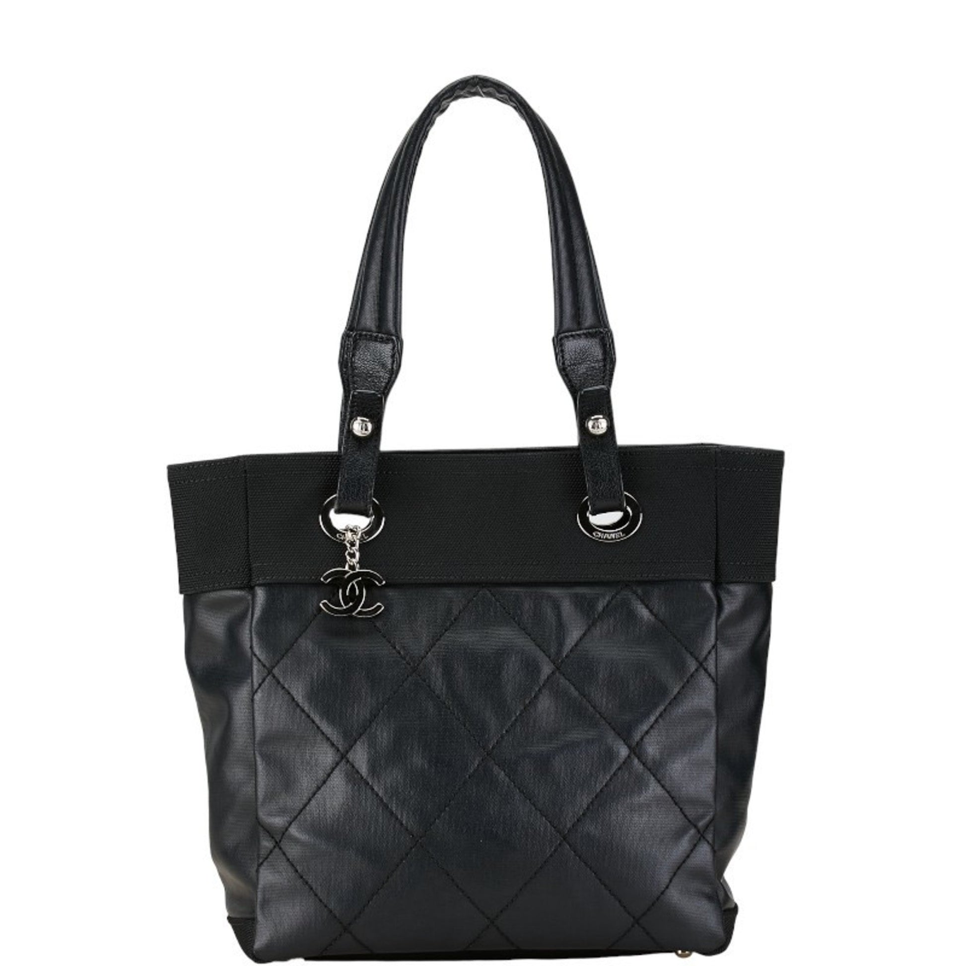 Chanel Biarritz, Black, Canvas, tote