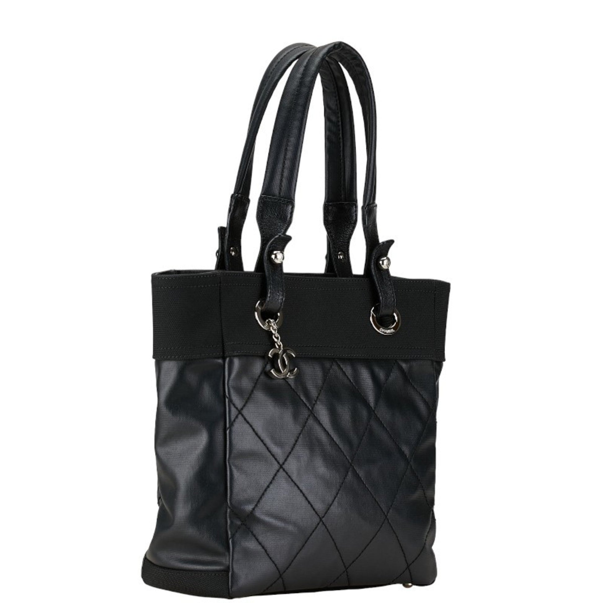 Chanel Biarritz, Black, Canvas, tote