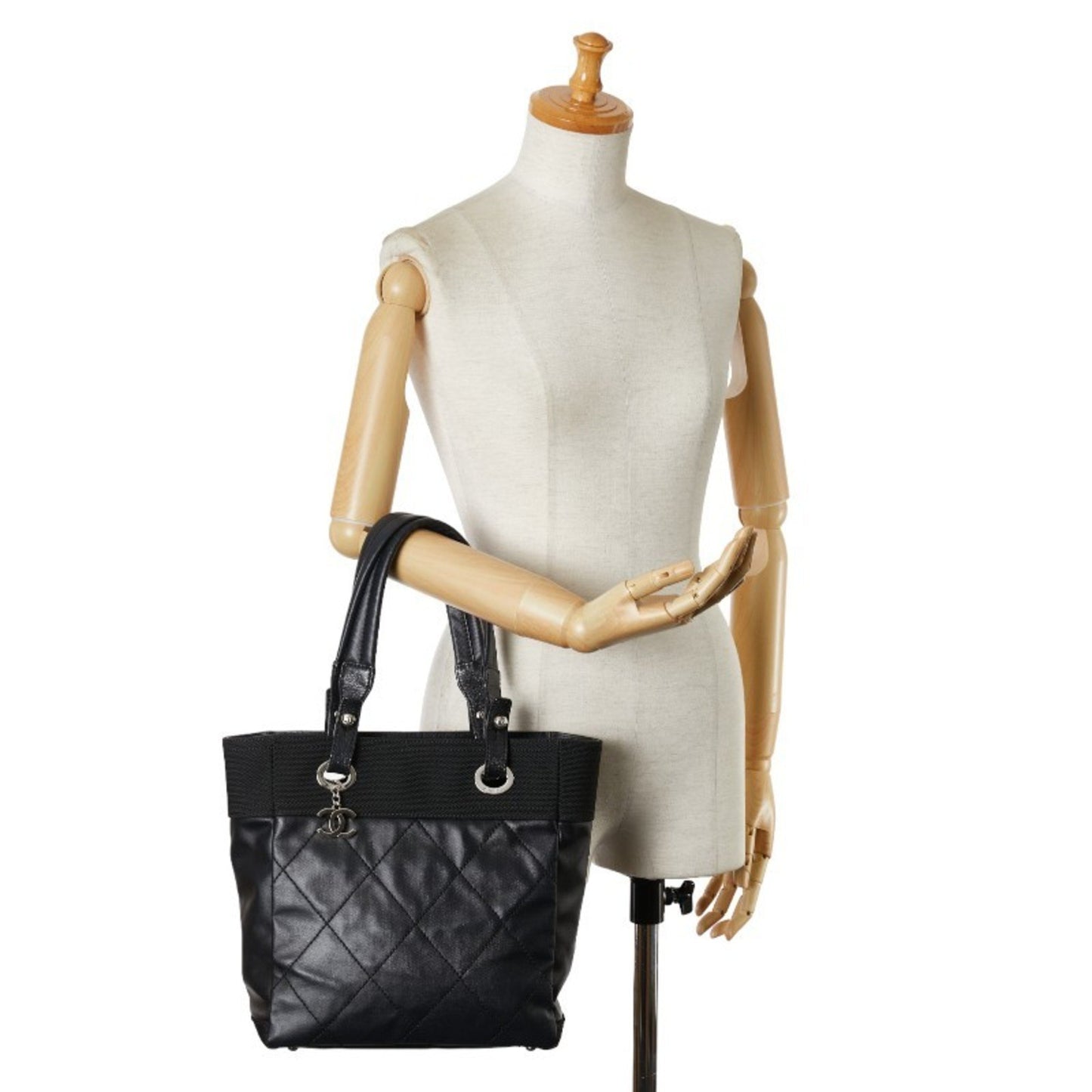 Chanel Biarritz, Black, Canvas, tote