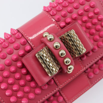 Christian Louboutin Sweet Charity Spiked Leather, Pink, Leather, Crossbody Bag