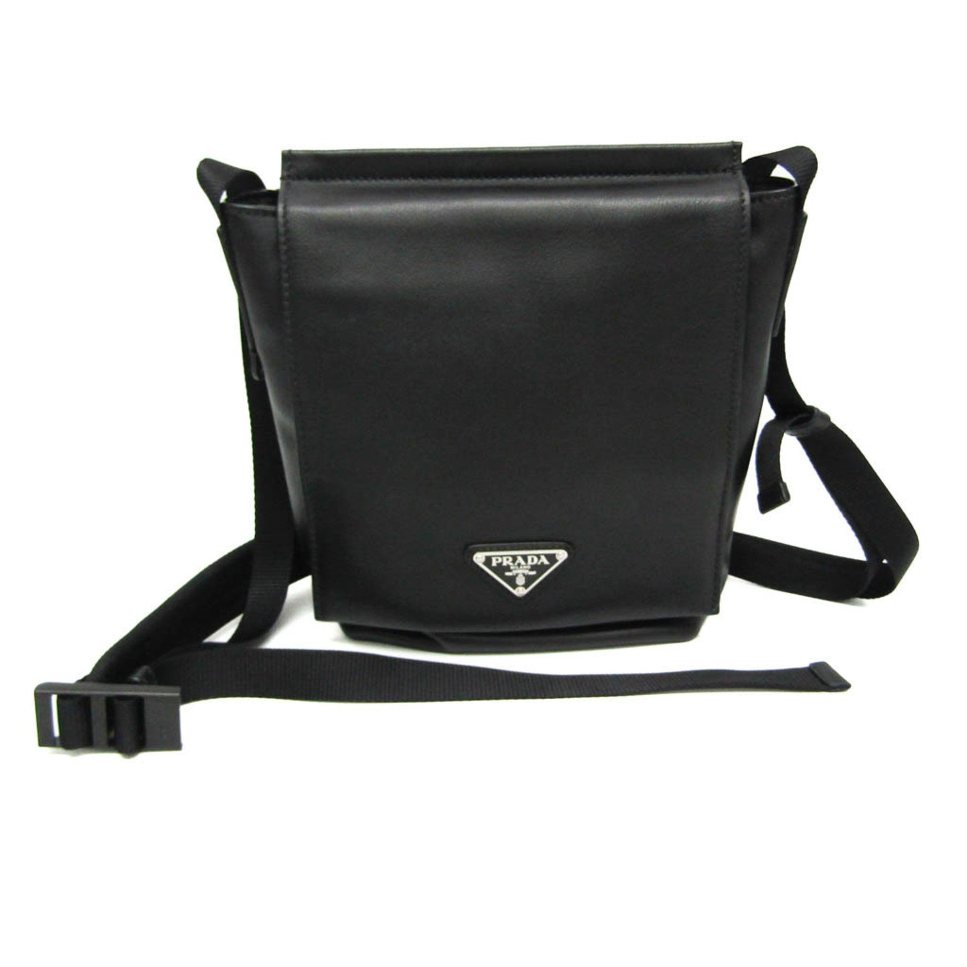 Prada Saffiano, Black, Leather, shoulder