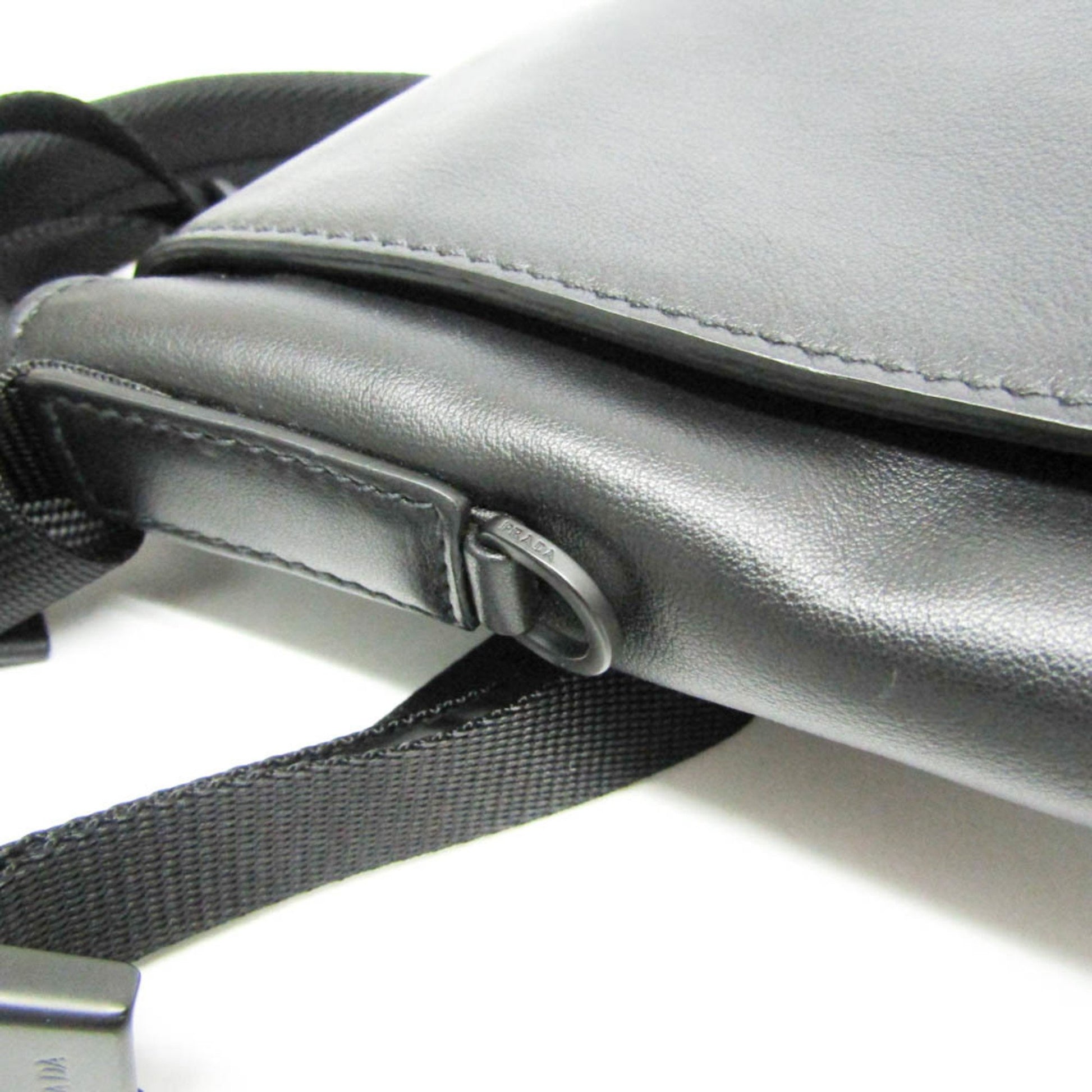 Prada Saffiano, Black, Leather, shoulder