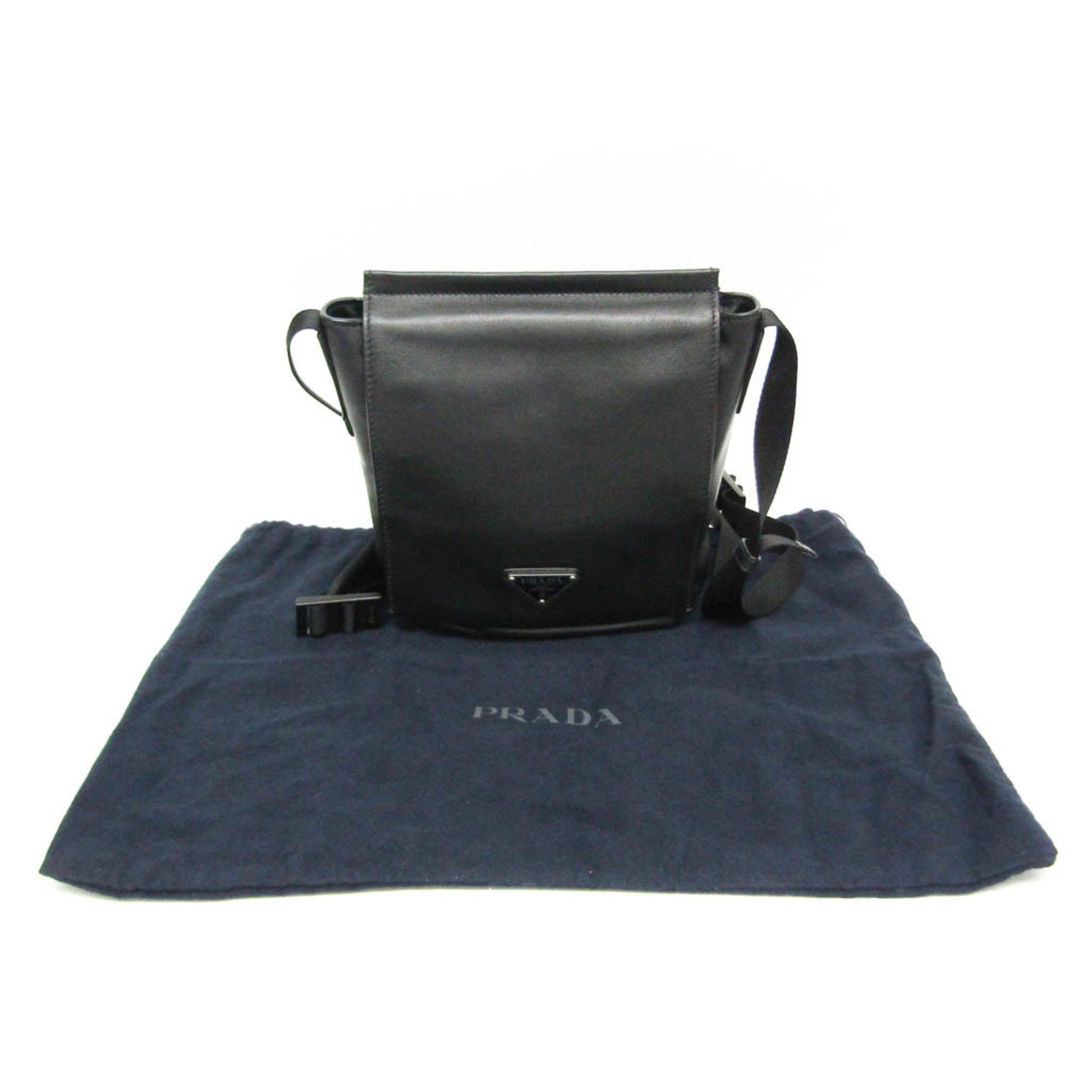 Prada Saffiano, Black, Leather, shoulder