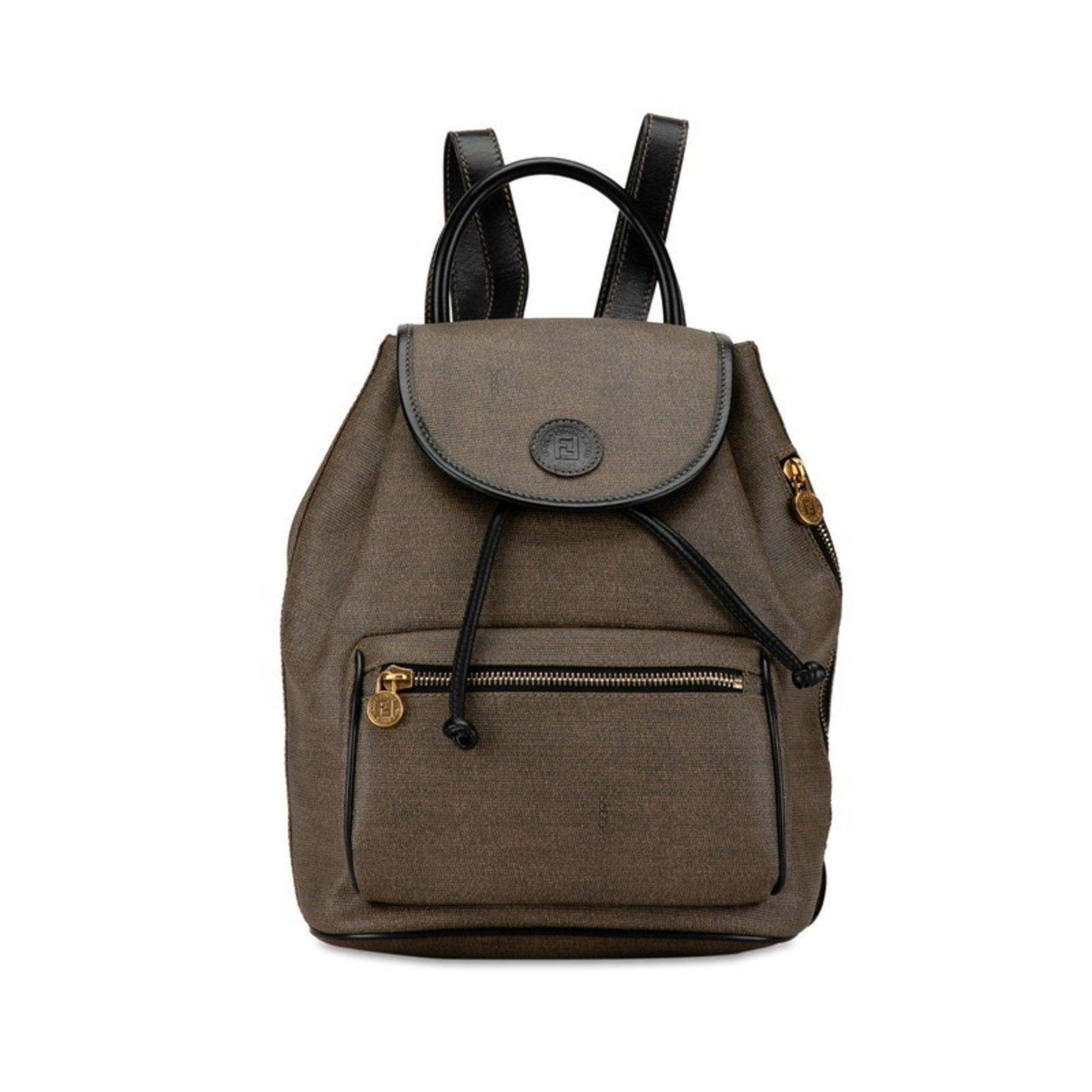 Fendi Zucchino, Grey, Canvas, backpack