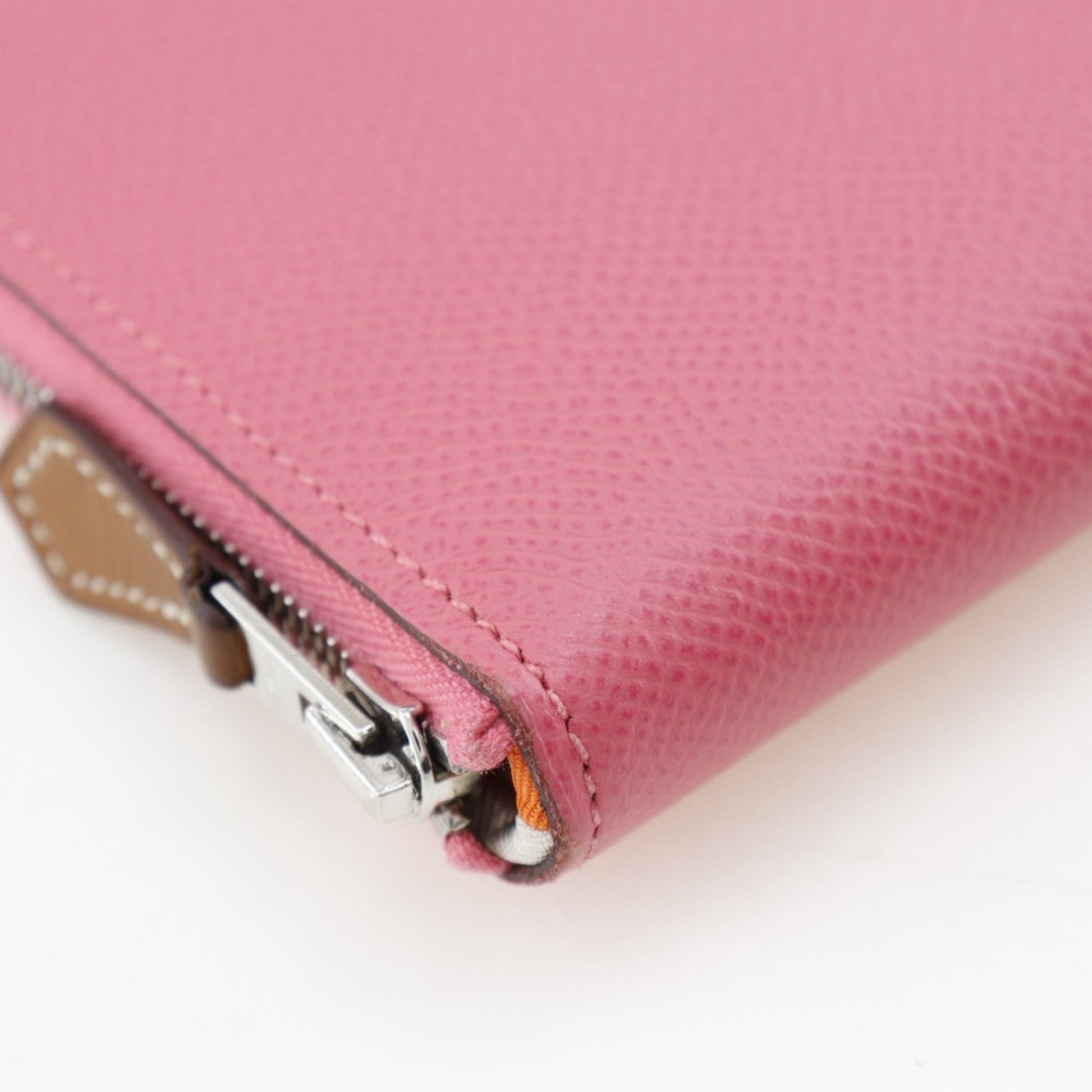 Hermès Azap, Pink, Leather, wallet