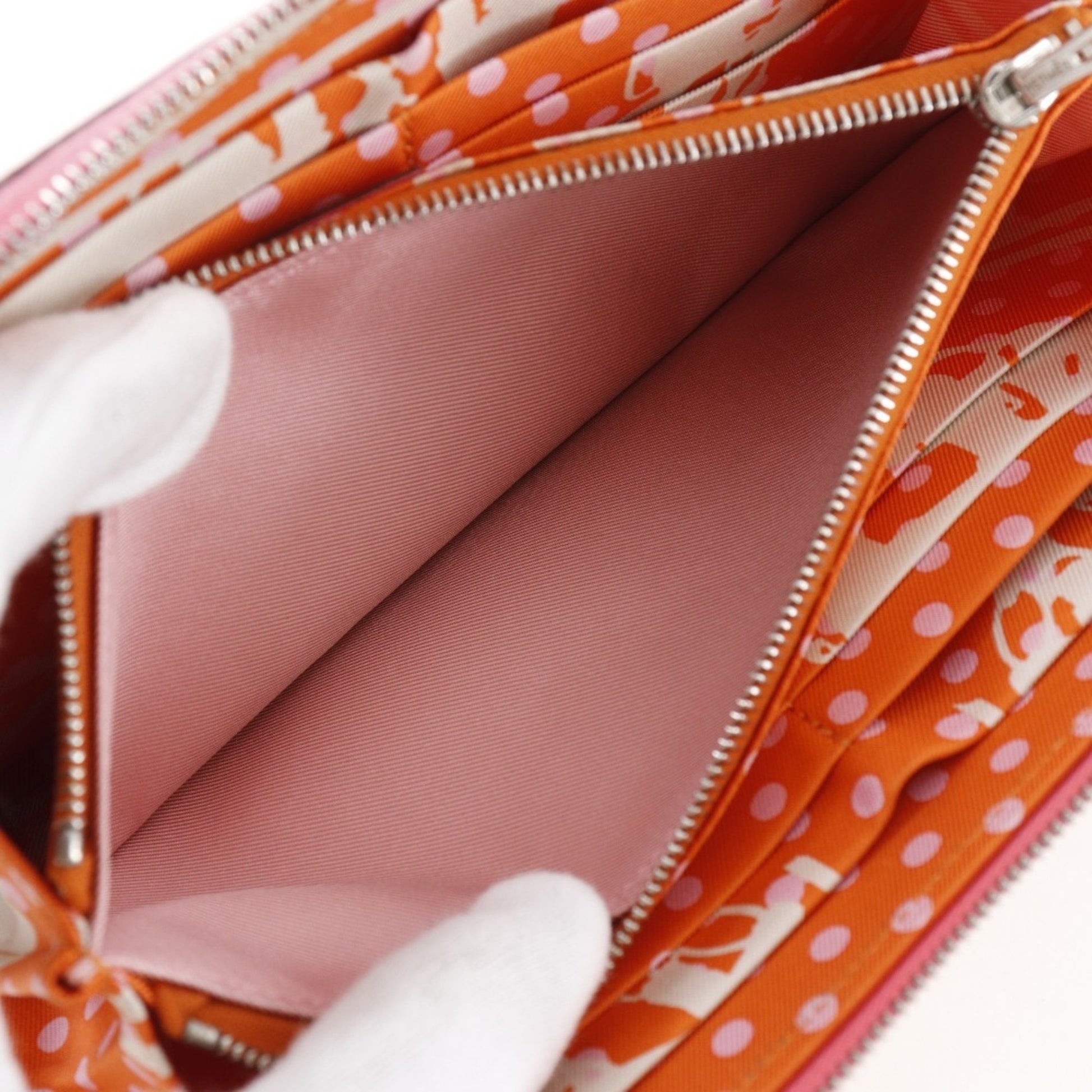 Hermès Azap, Pink, Leather, wallet