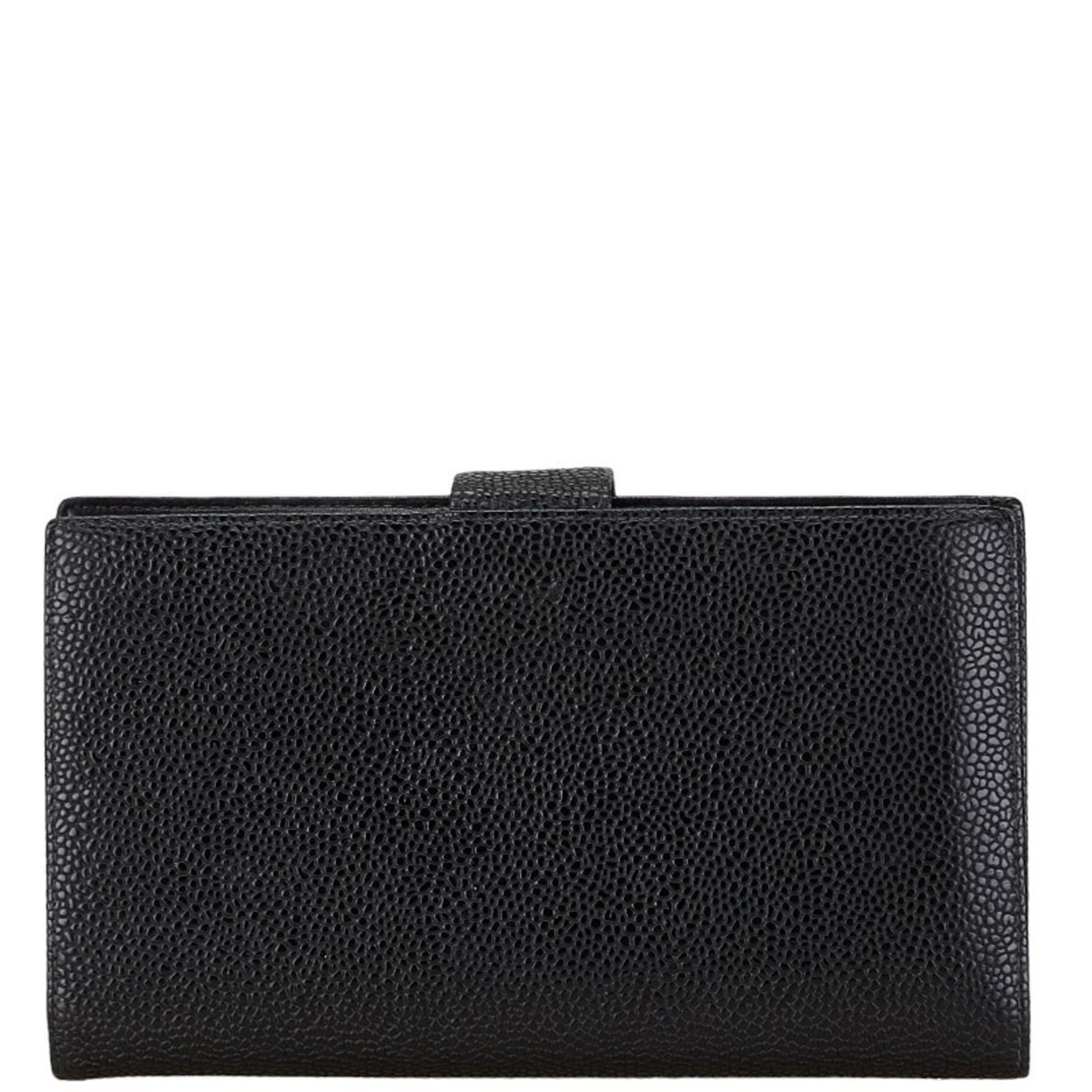Chanel Logo CC, Black, Leather, wallet