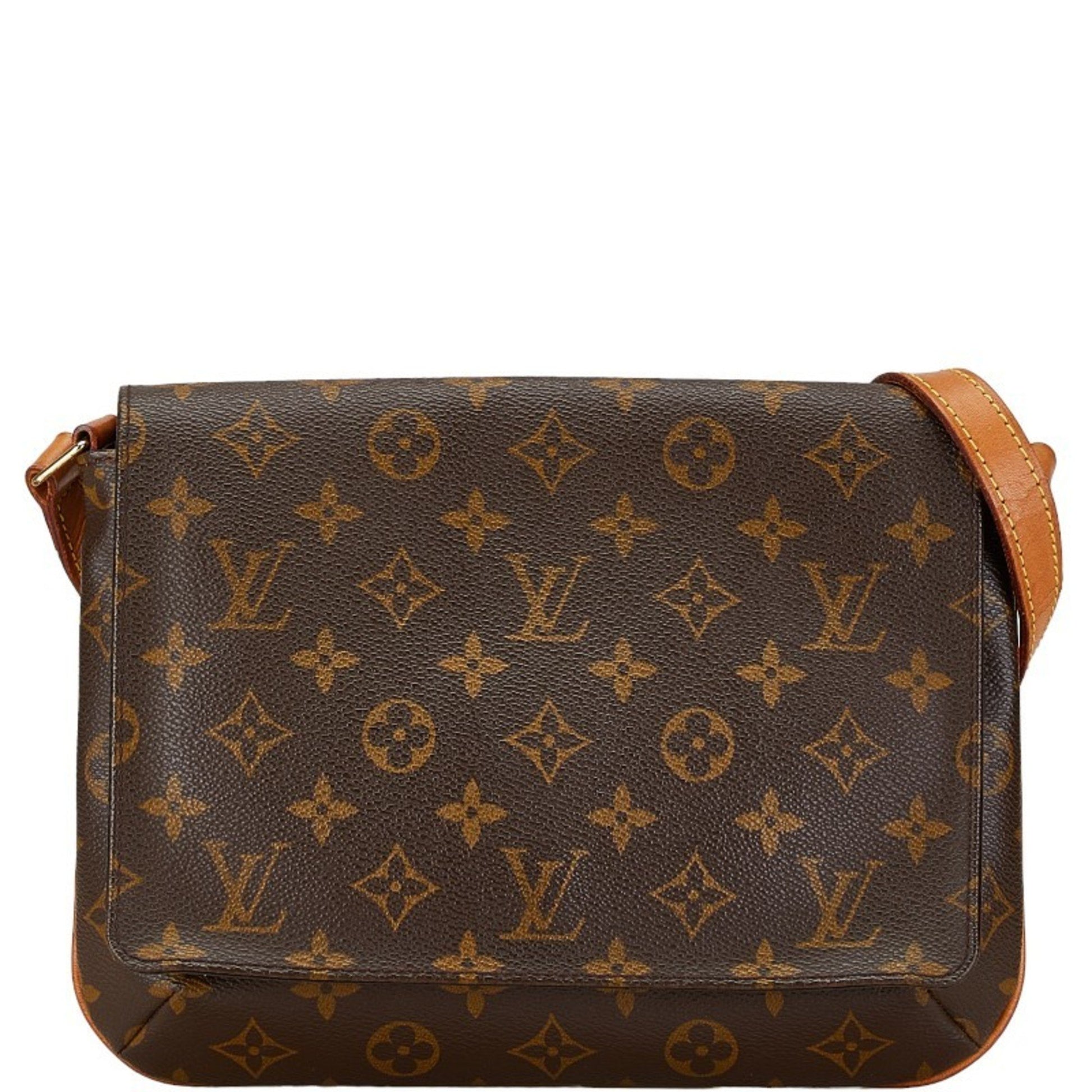 Louis Vuitton Musette Tango, Brown, Canvas, shoulder