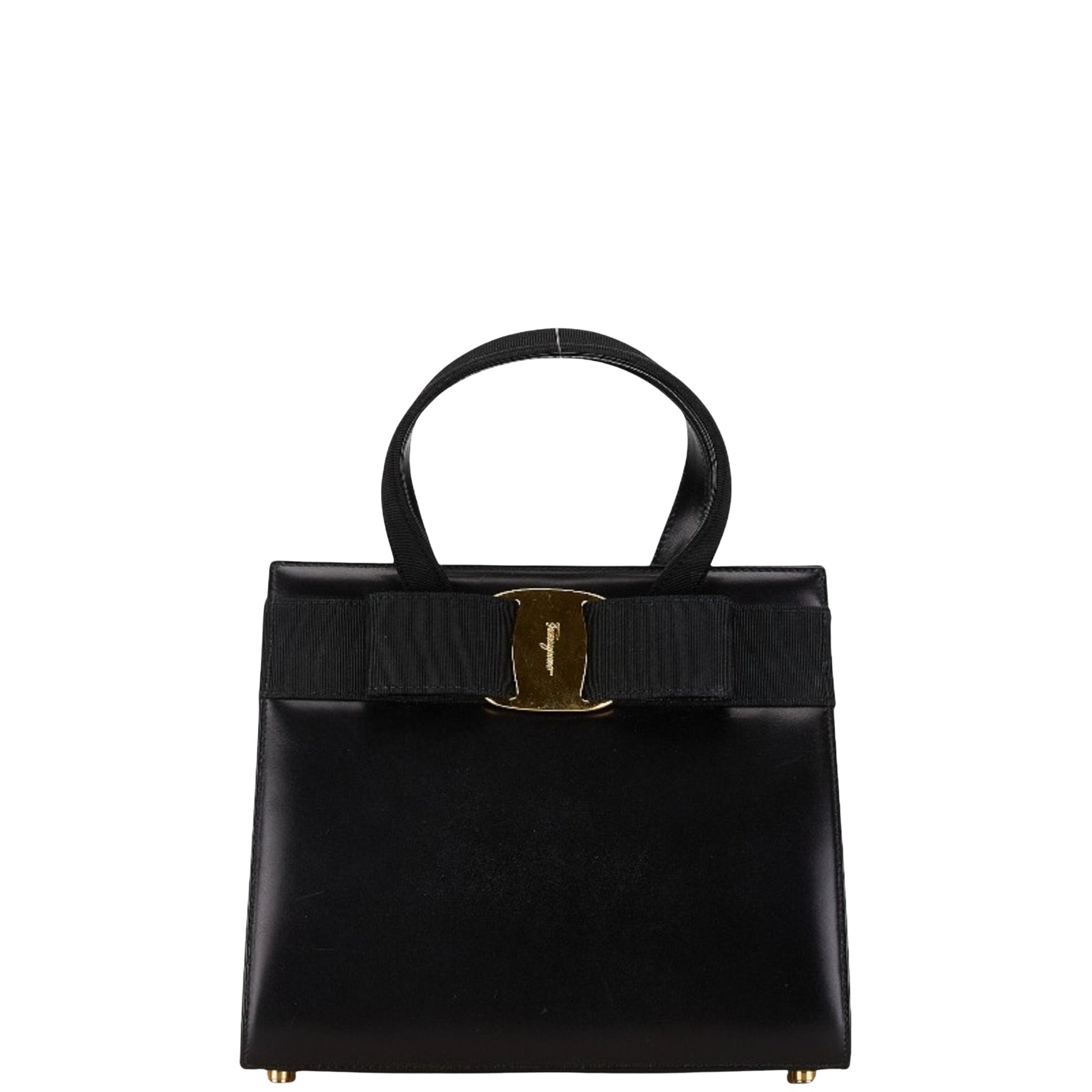 Salvatore Ferragamo Vara, Black, Leather, handbag