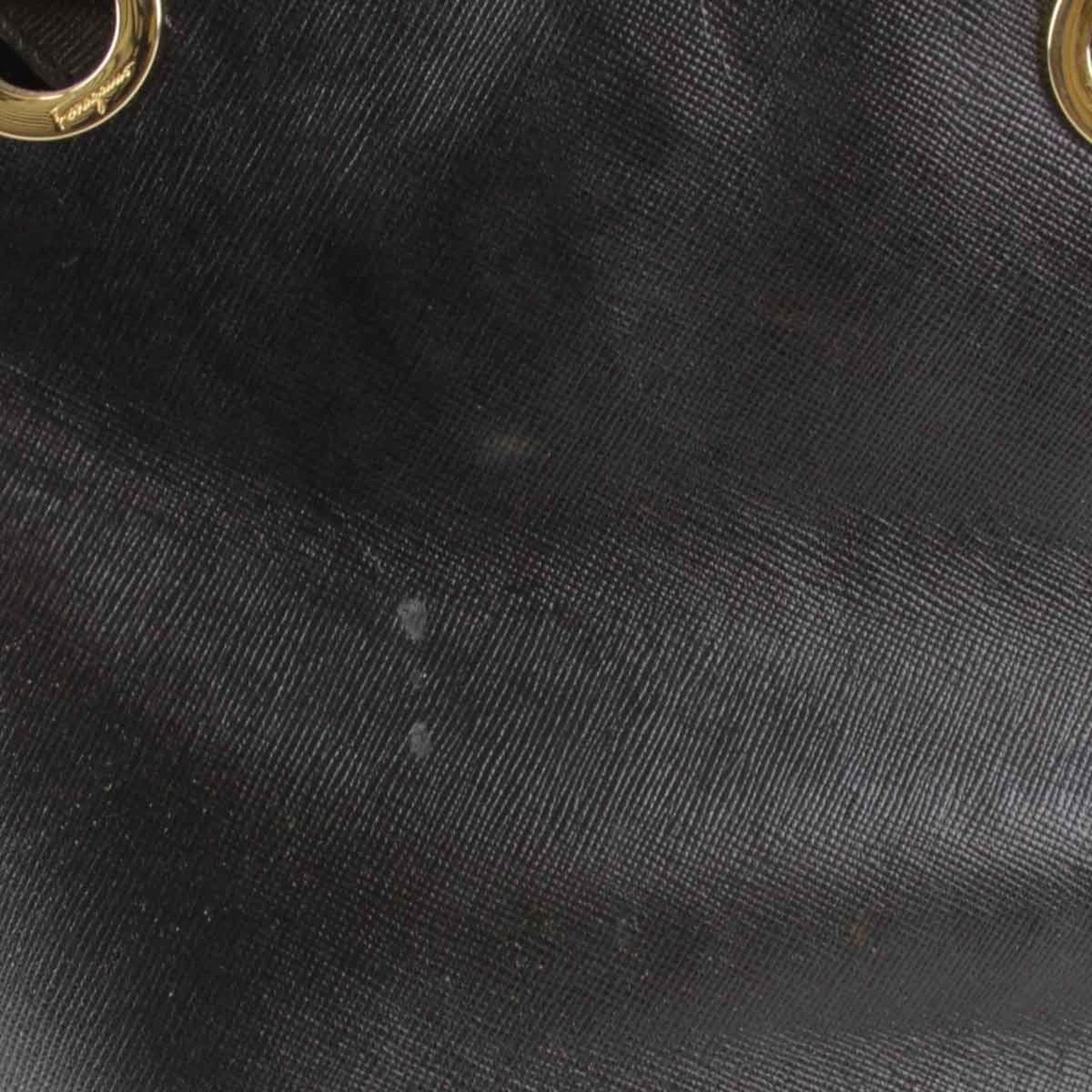 Salvatore Ferragamo, Black, Leather, handbag