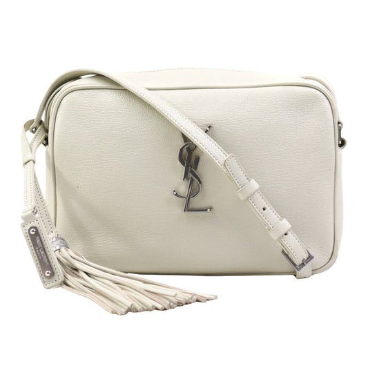 Saint Laurent Camera, White, Leather, shoulder