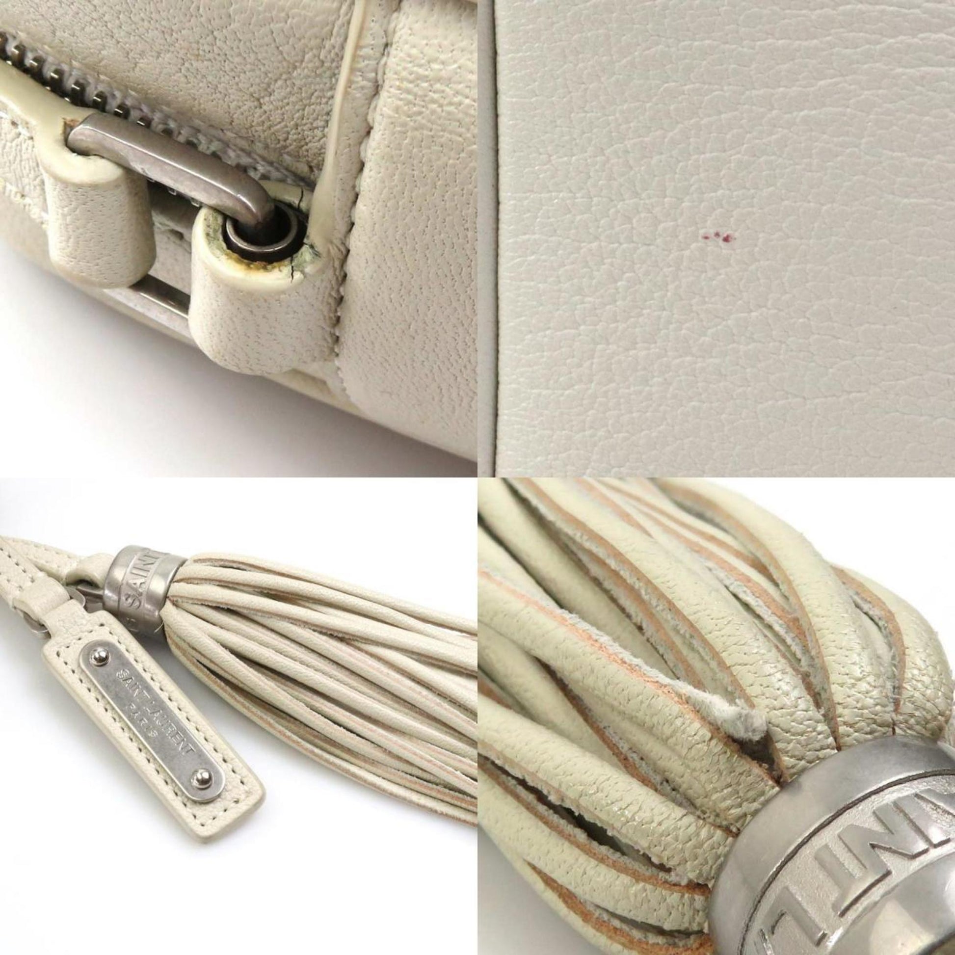 Saint Laurent Camera, White, Leather, shoulder