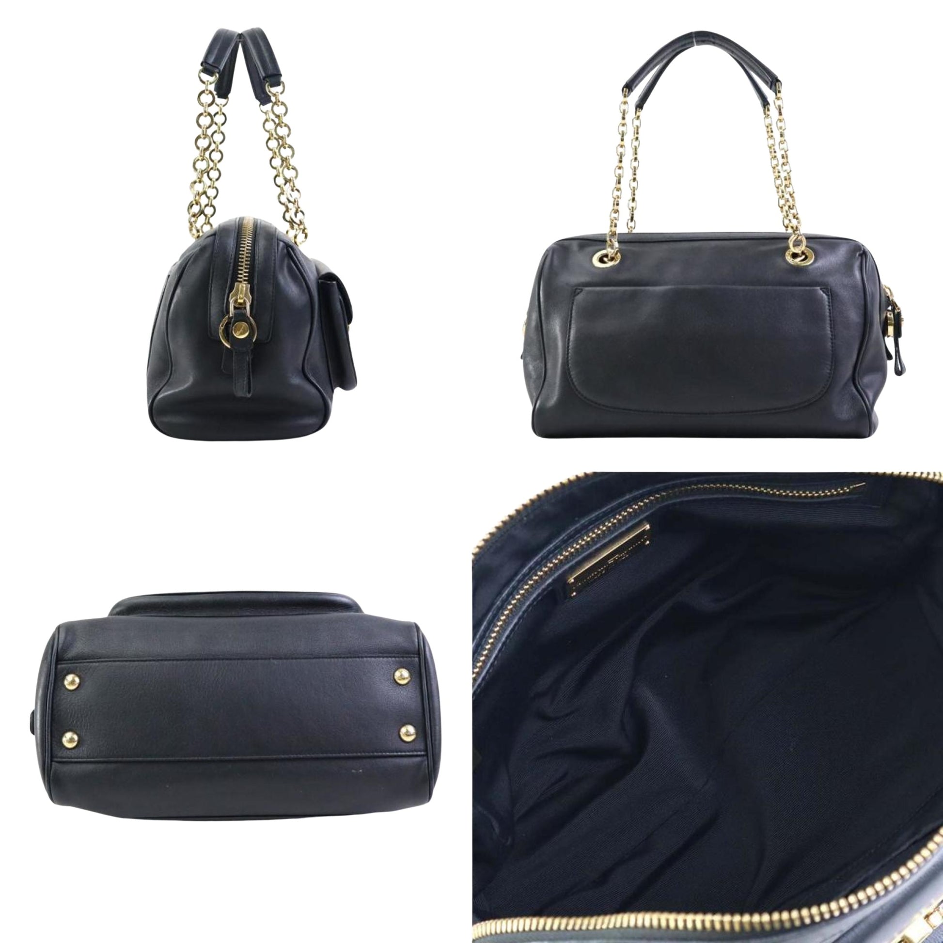 Salvatore Ferragamo, Black, Leather, handbag