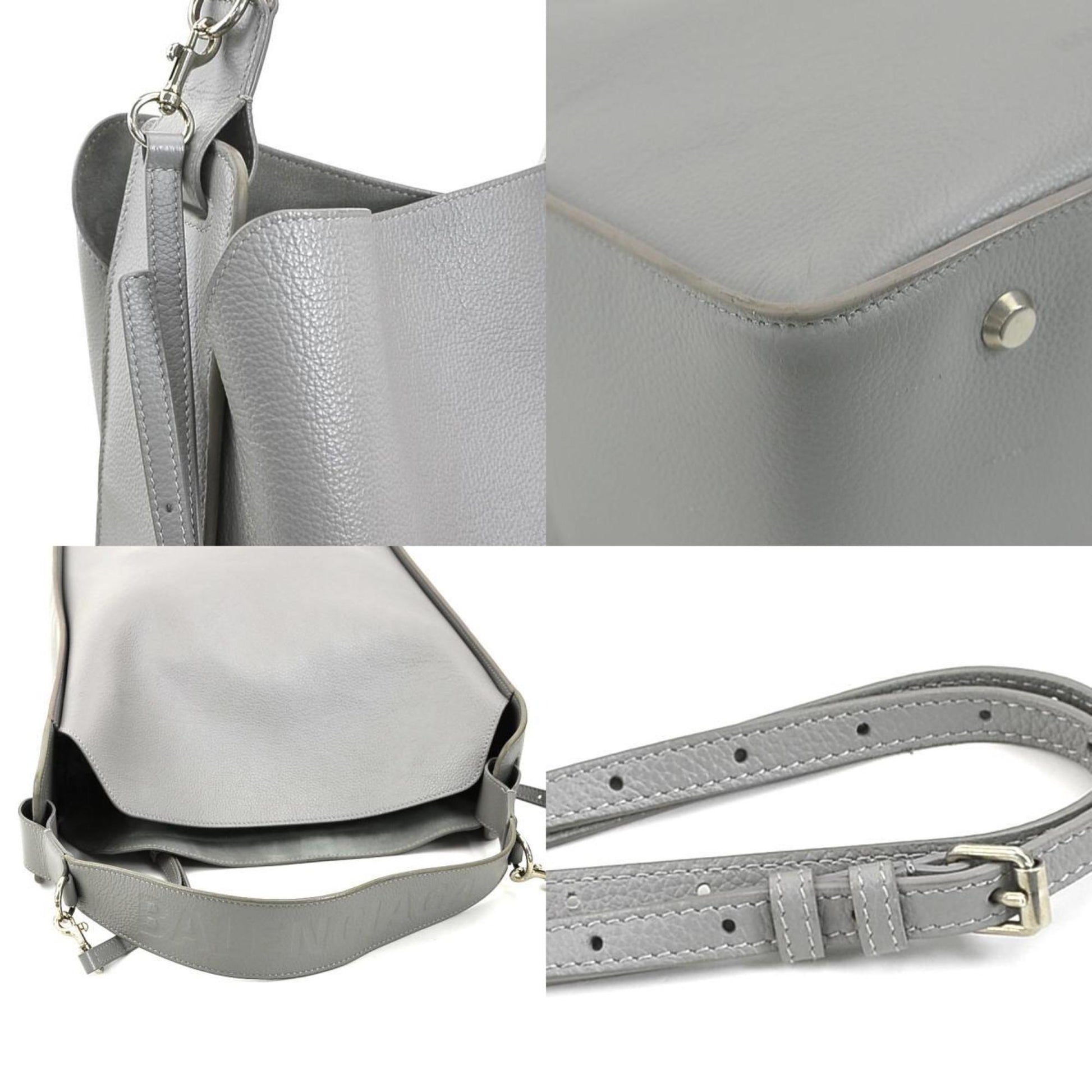 Balenciaga Tool, Grey, Leather, shoulder