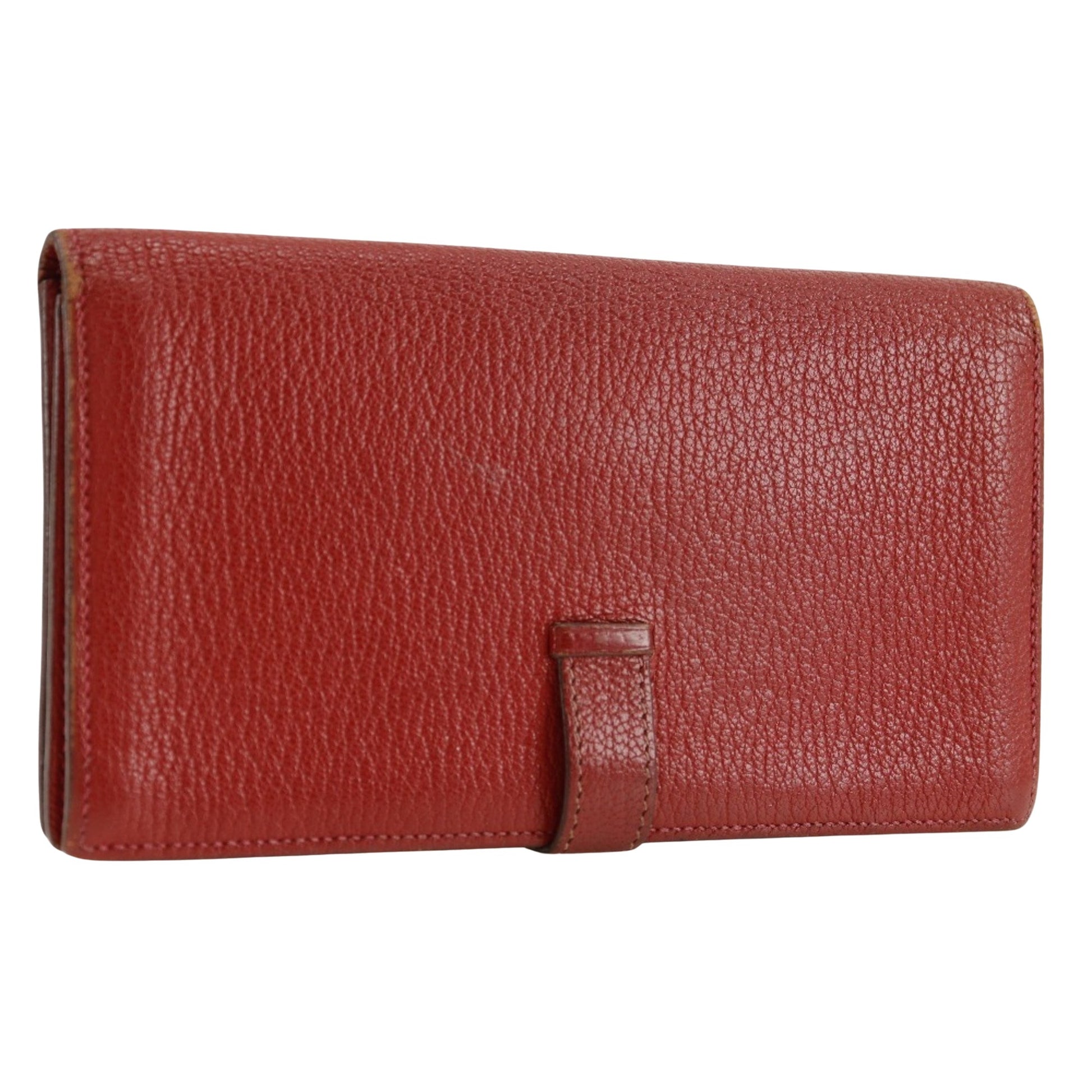 Hermès Béarn, Red, Leather, wallet