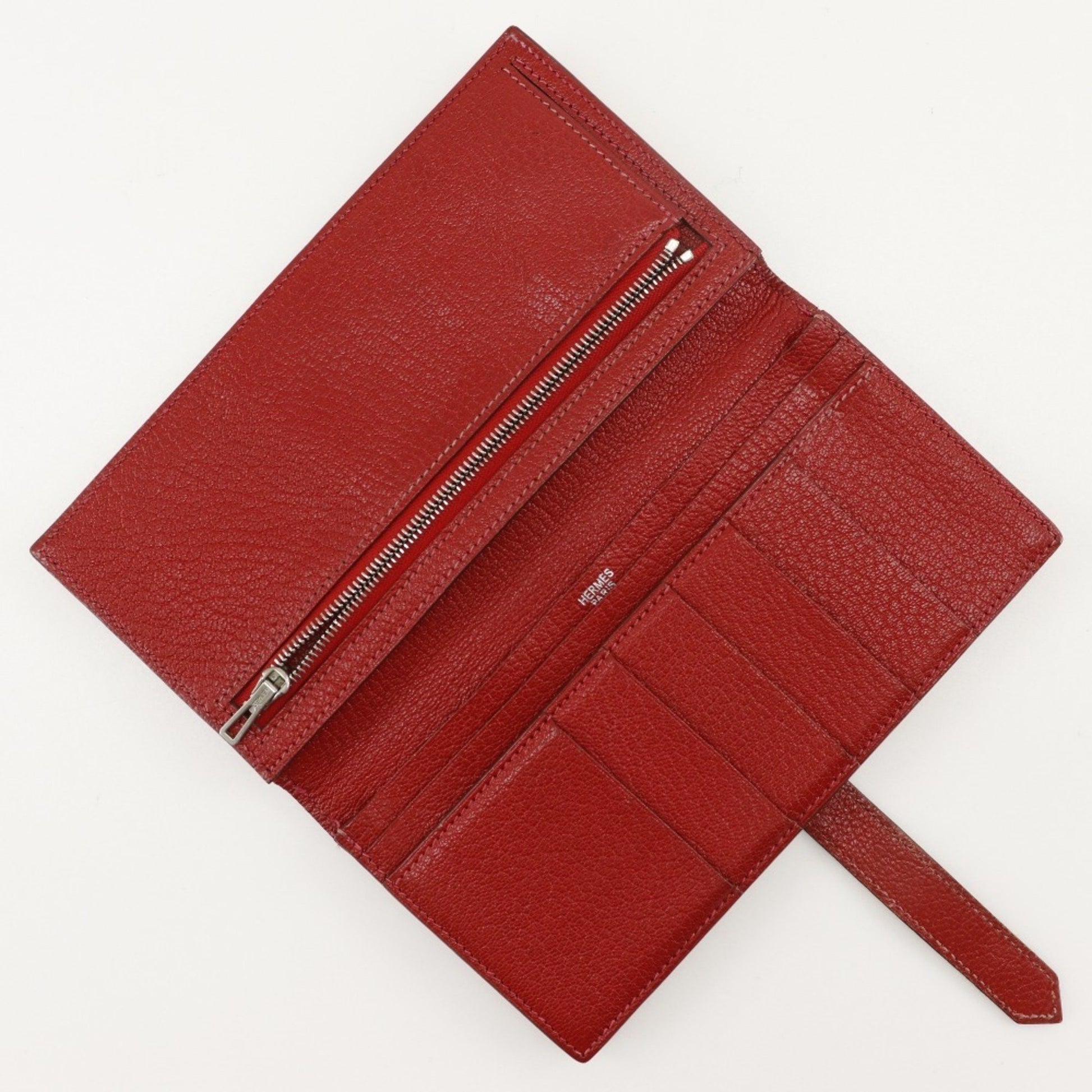 Hermès Béarn, Red, Leather, wallet