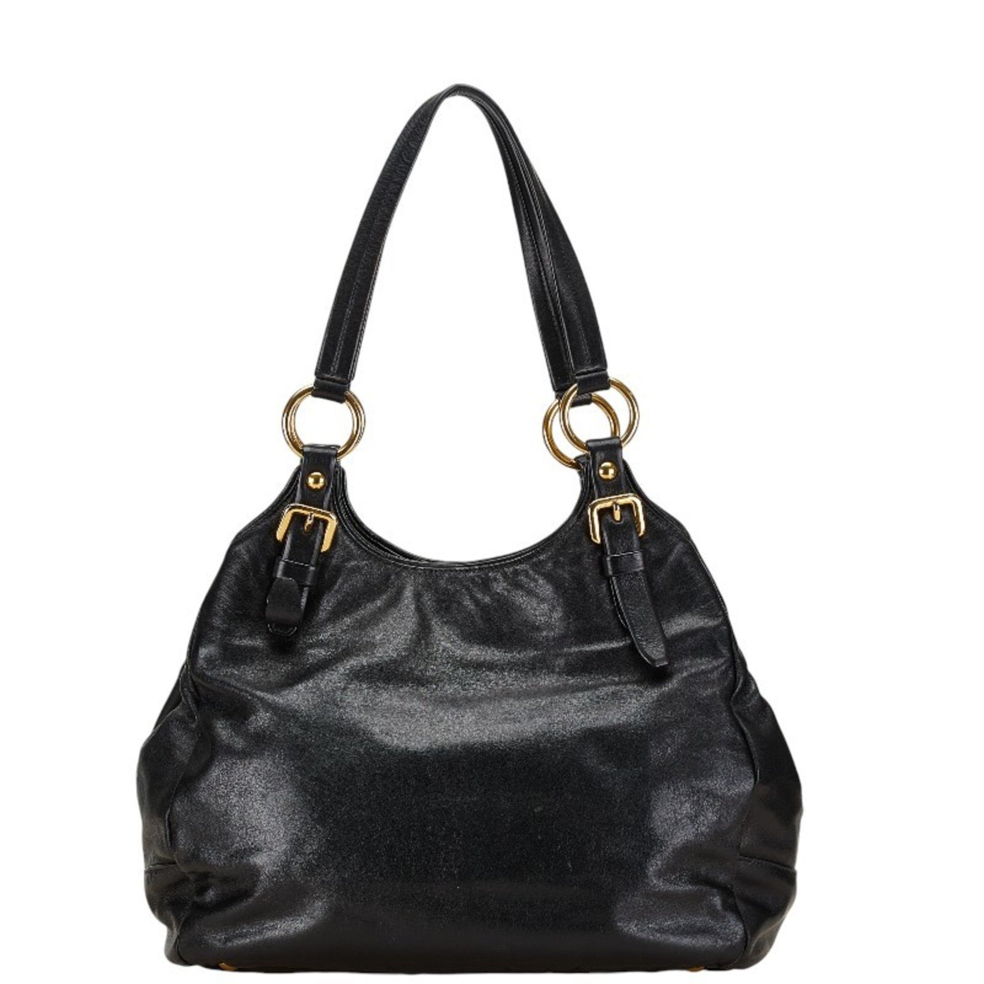 Prada Vitello, Black, Leather, handbag