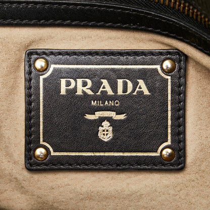 Prada Vitello, Black, Leather, handbag