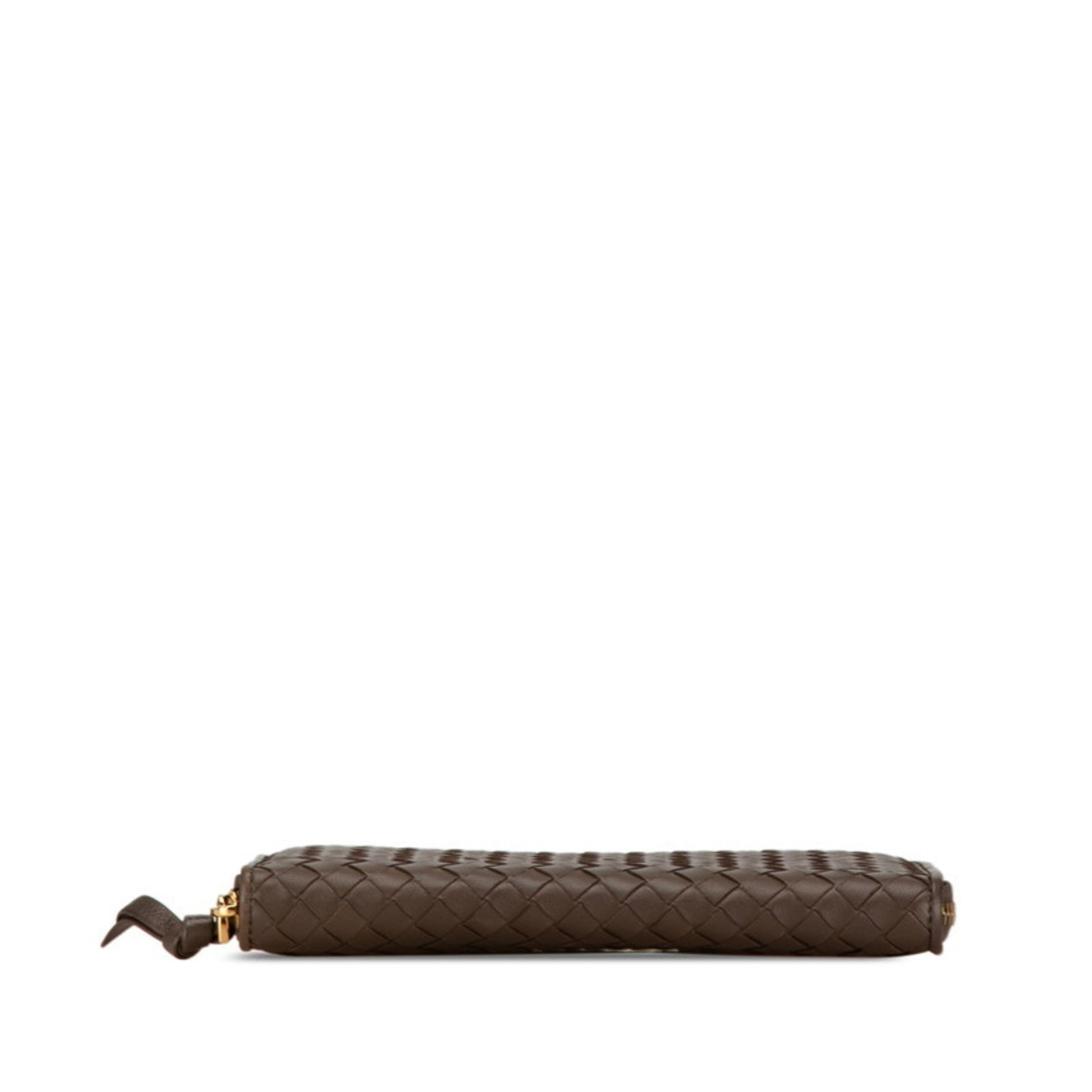 Bottega Veneta Intrecciato, Brown, Leather, wallet