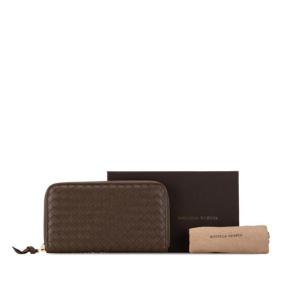 Bottega Veneta Intrecciato, Brown, Leather, wallet