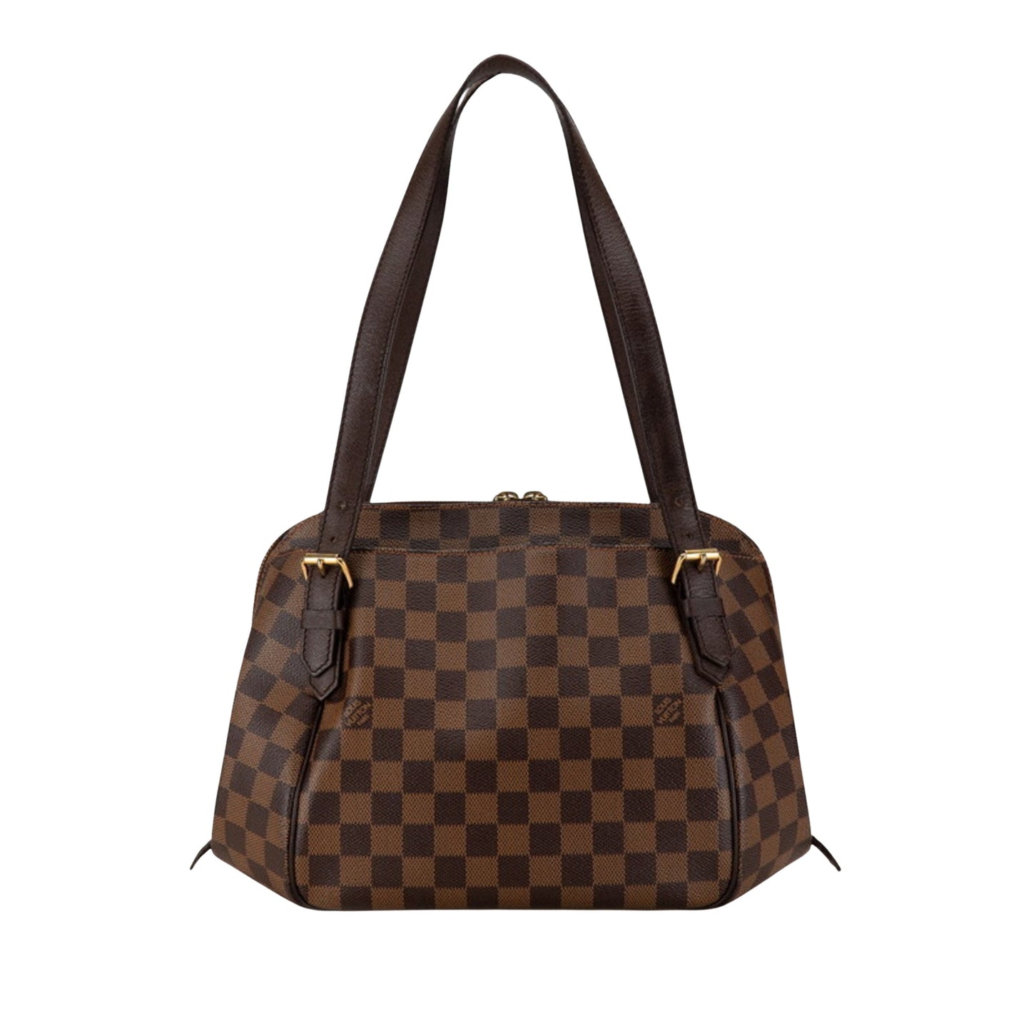 Louis Vuitton Belem PM, Brown, Canvas, shoulder