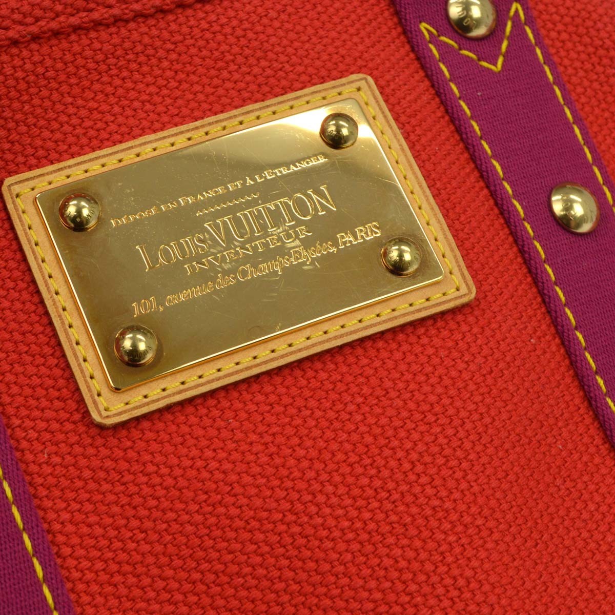 Louis Vuitton Antigua Canvas, Red, Canvas, Tote Bag