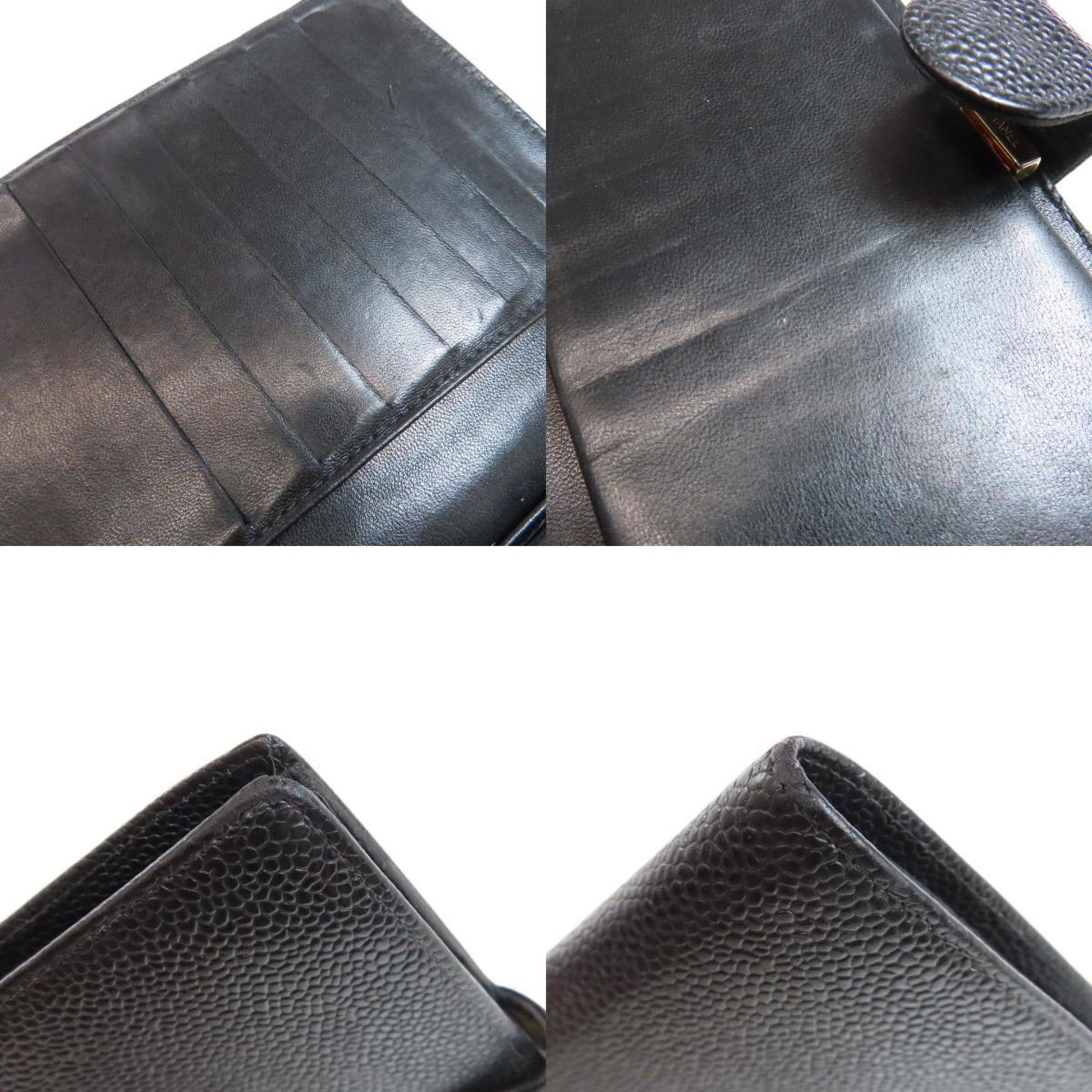 Chanel Logo CC, Black, Leather, wallet