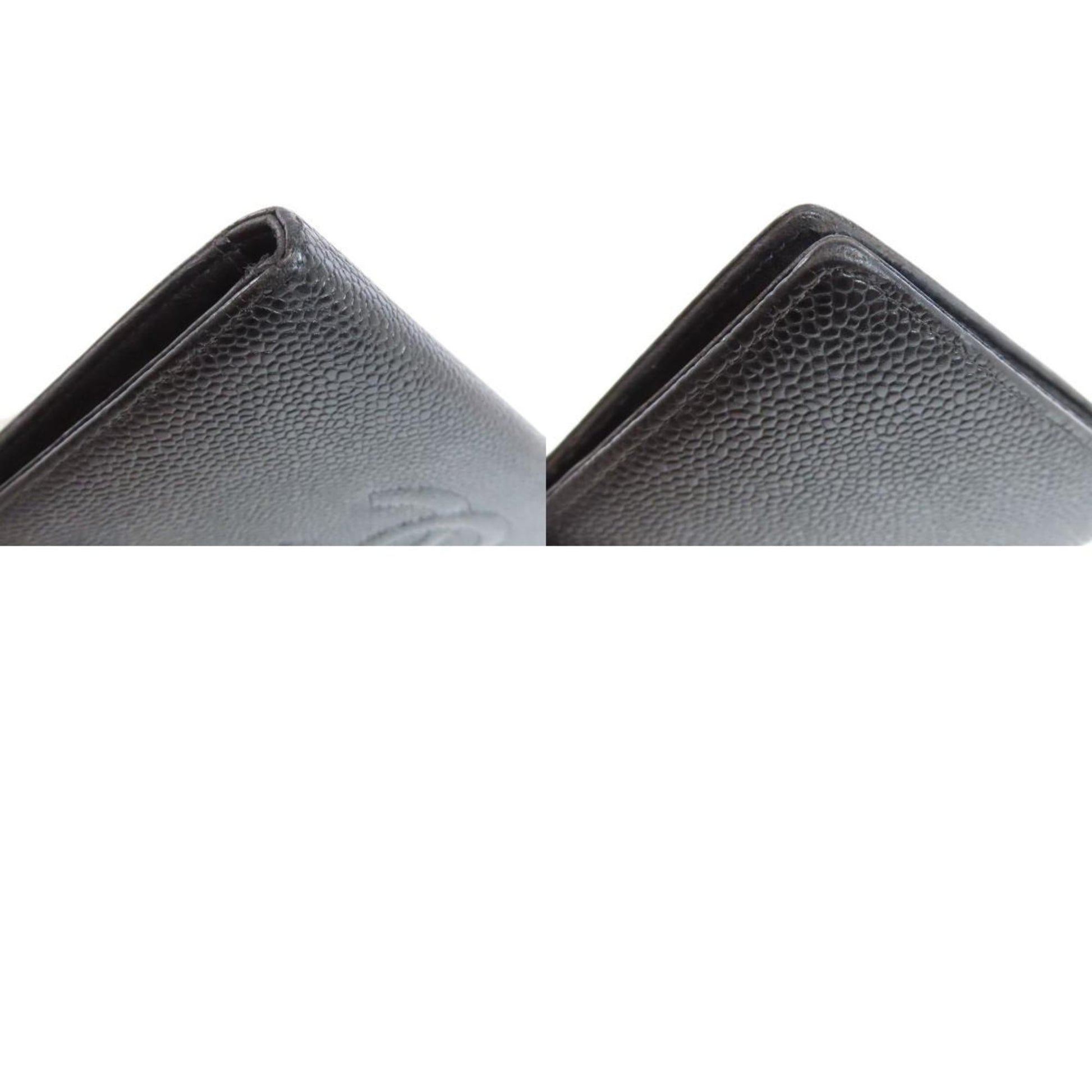 Chanel Logo CC, Black, Leather, wallet