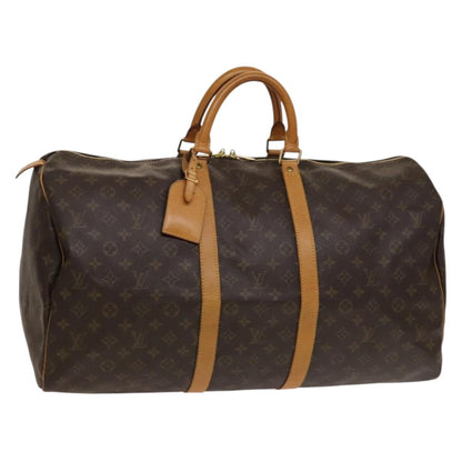 Louis Vuitton Keepall Bag Monogram Canvas, BROWN, CANVAS, Travel bag