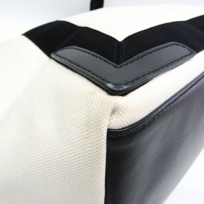 Balenciaga Navy Cabas, White, Canvas, tote