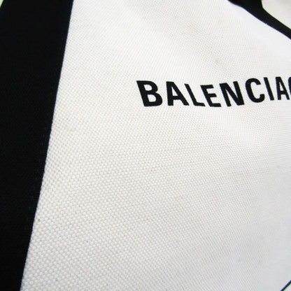 Balenciaga Navy Cabas, White, Canvas, tote