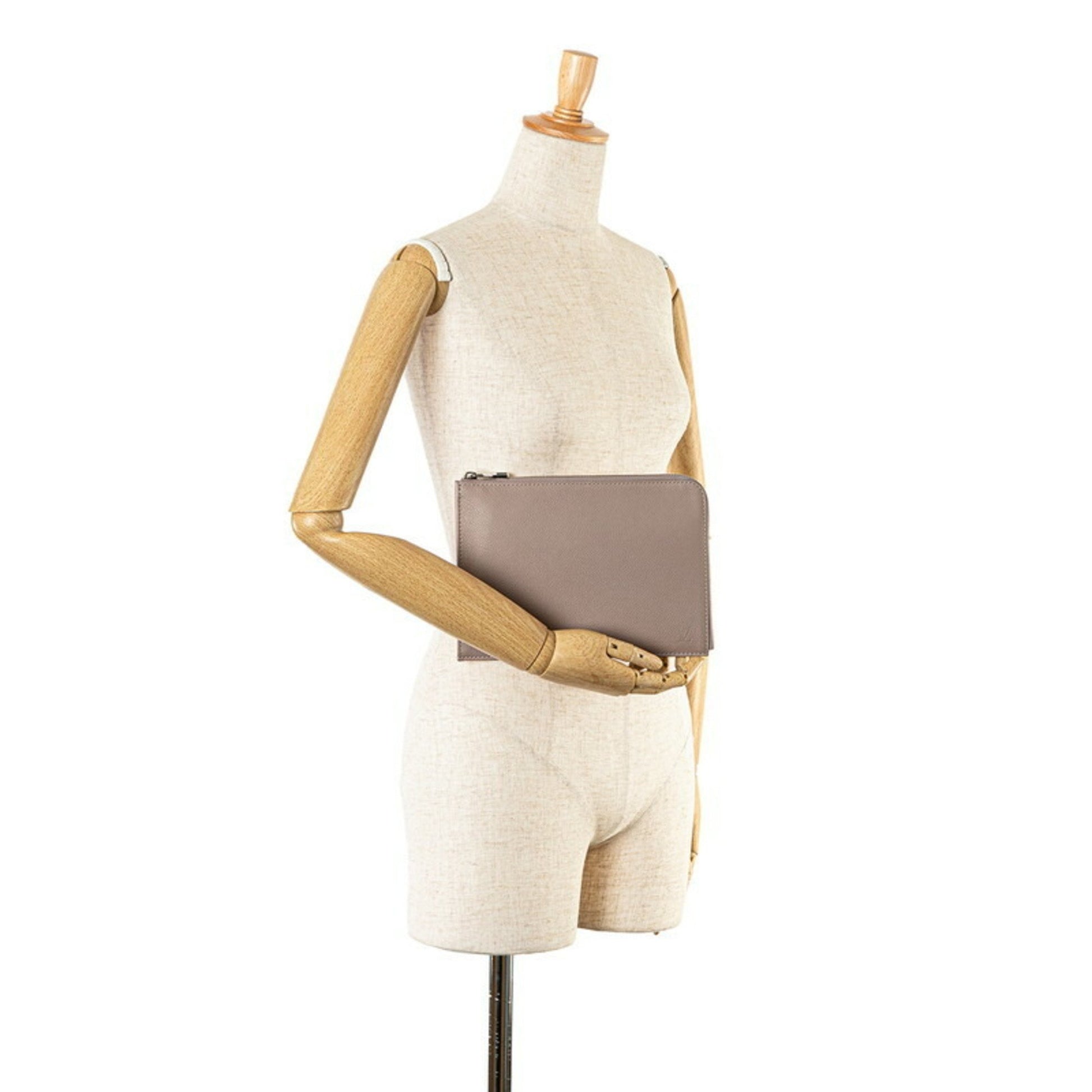 Louis Vuitton Pochette Jour, Grey, Leather, clutch