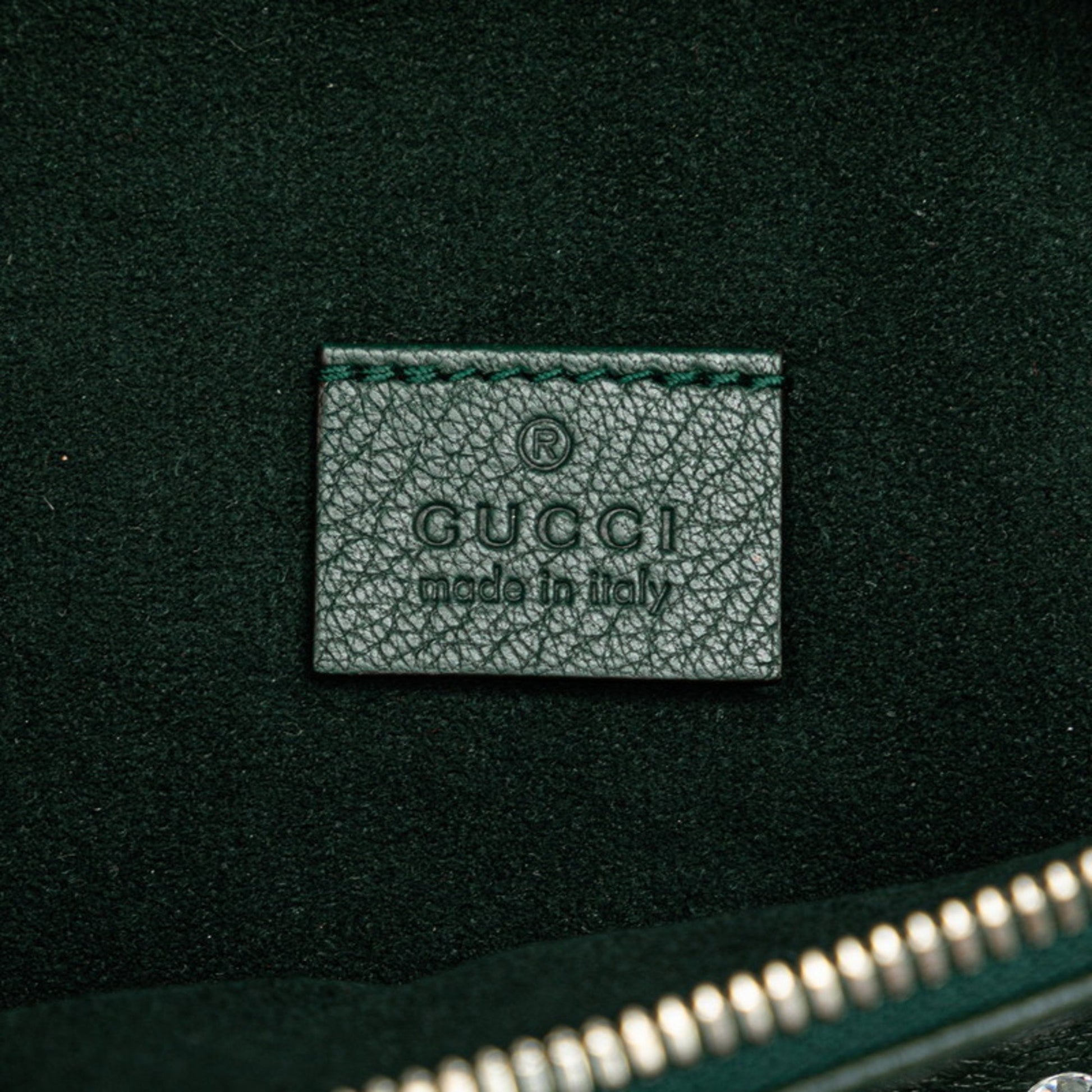 Gucci Ophidia, Green, Leather, shoulder
