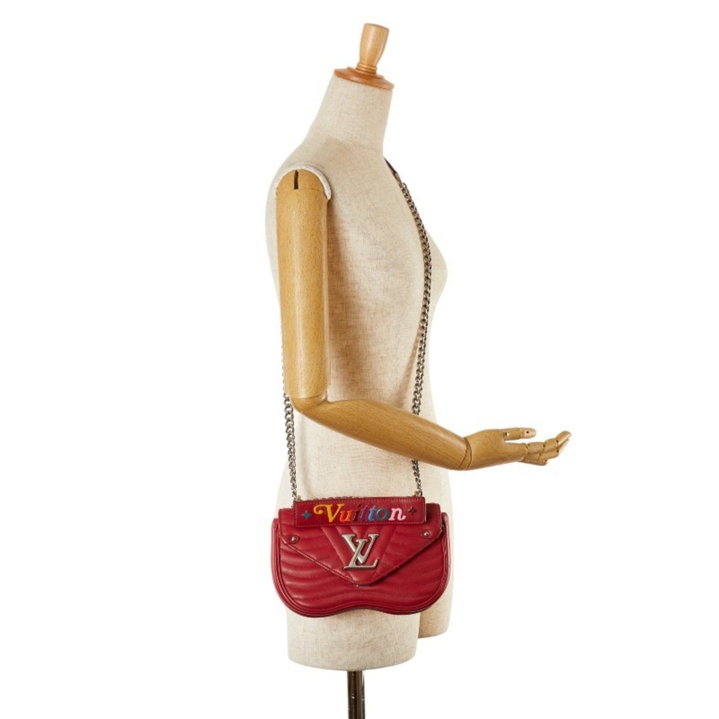 Louis Vuitton New Wave, Red, Leather, shoulder