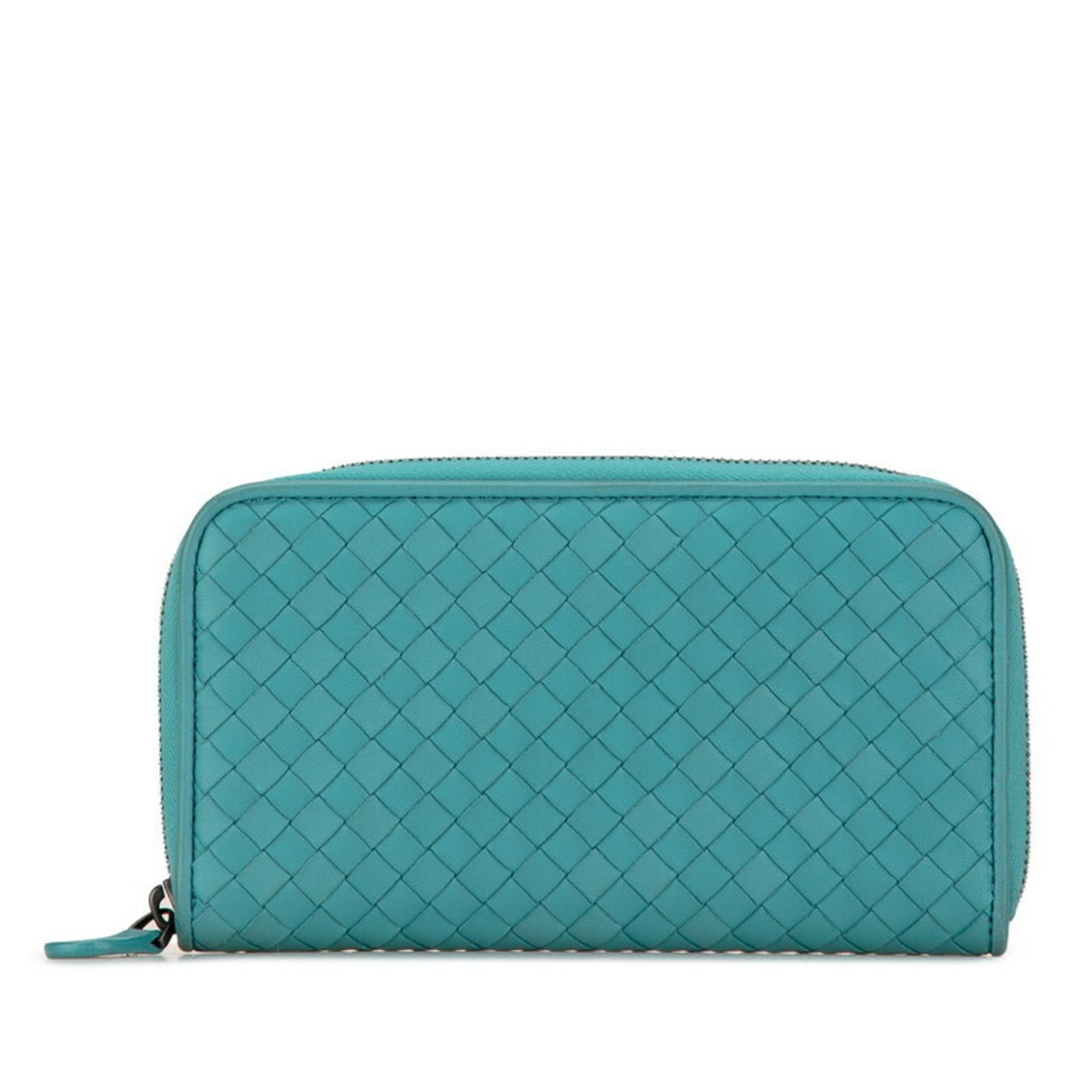 Bottega Veneta Intrecciato, Turquoise, Leather, wallet