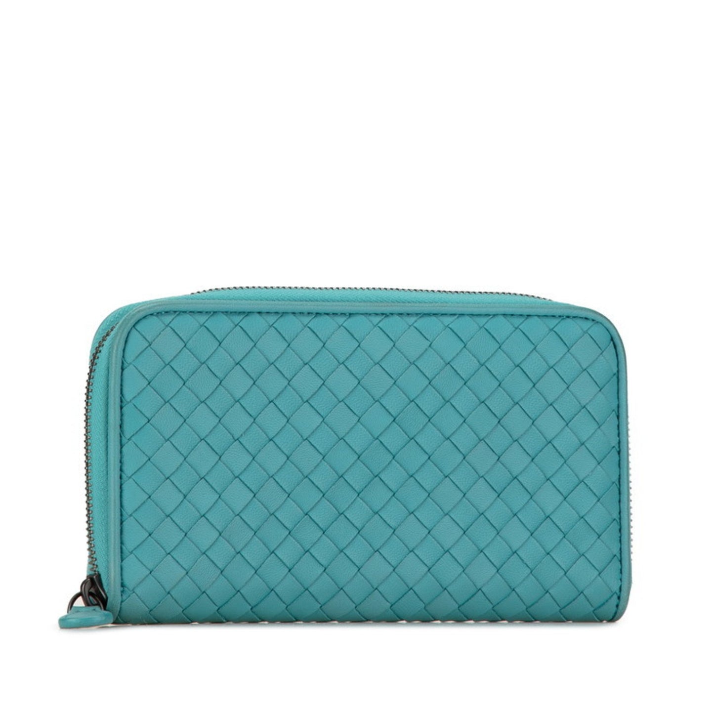 Bottega Veneta Intrecciato, Turquoise, Leather, wallet