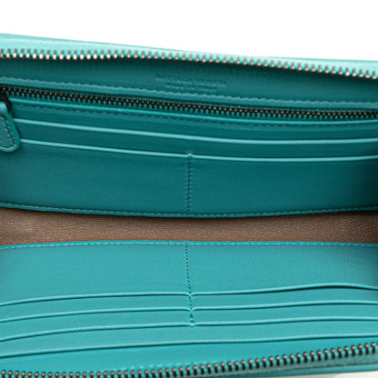 Bottega Veneta Intrecciato, Turquoise, Leather, wallet