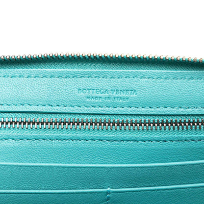 Bottega Veneta Intrecciato, Turquoise, Leather, wallet