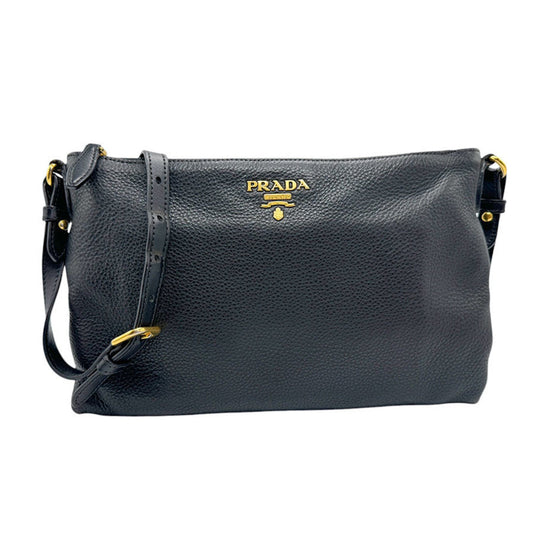 Prada Saffiano, Black, Leather, shoulder