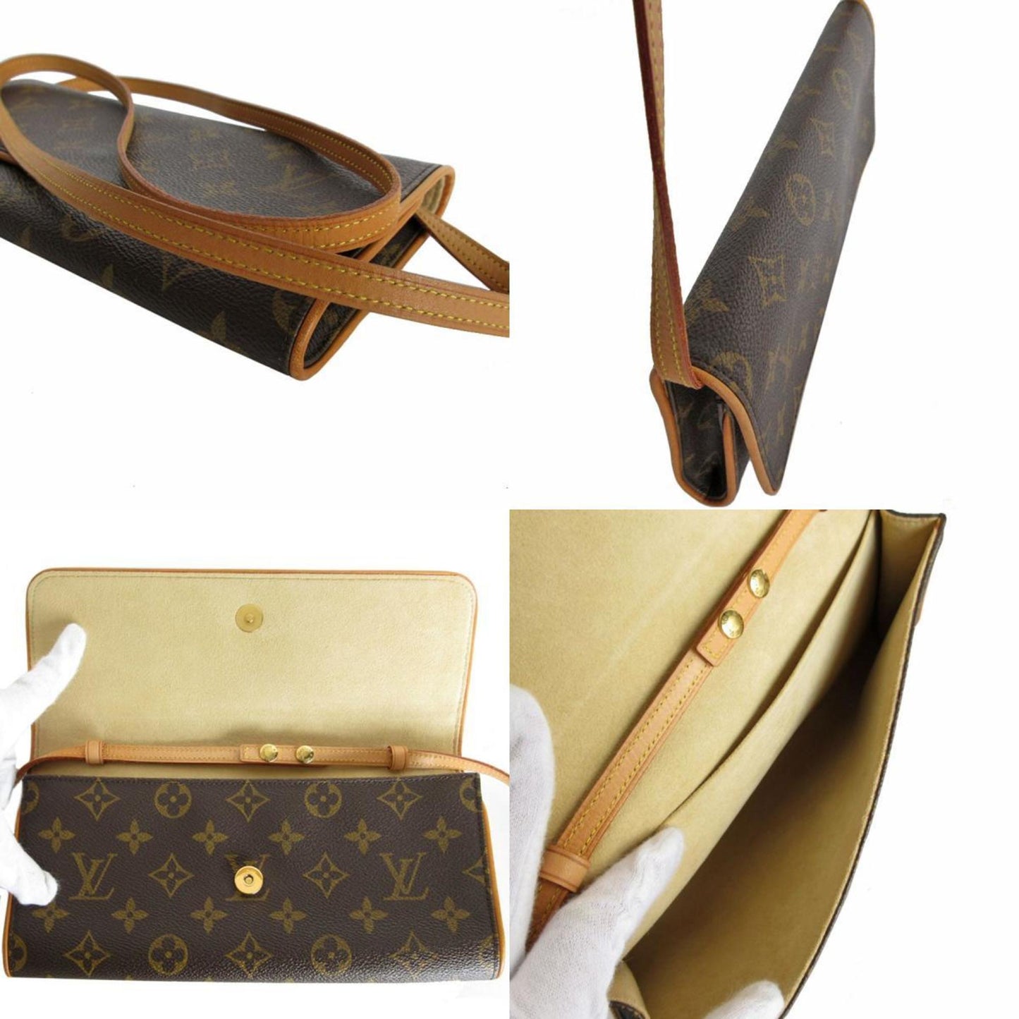 Louis Vuitton Twin, Brown, Canvas, shoulder