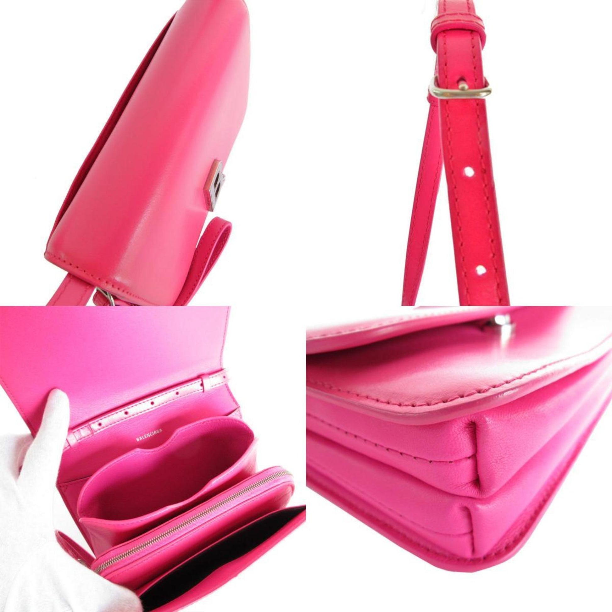 Balenciaga, Pink, Leather, shoulder